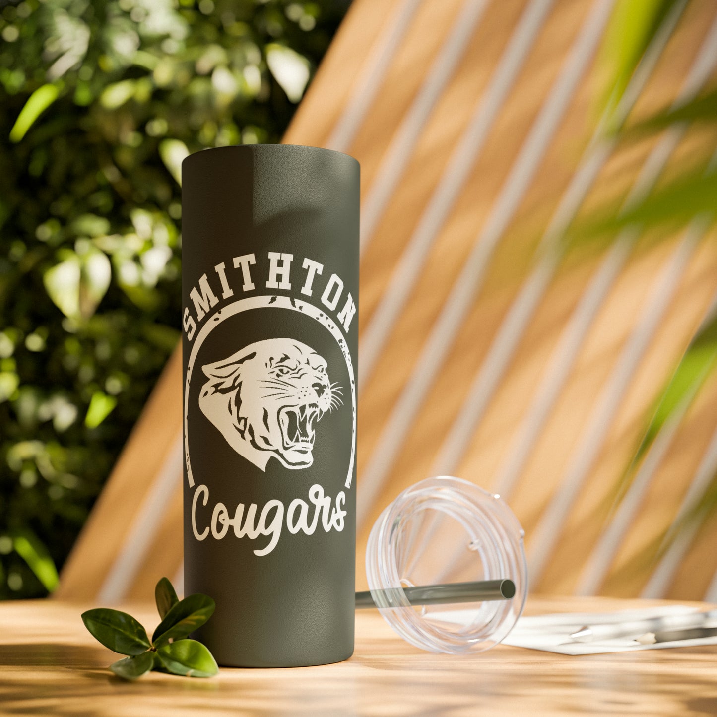 Smithton Cougars Skinny Tumbler with Straw, 20oz