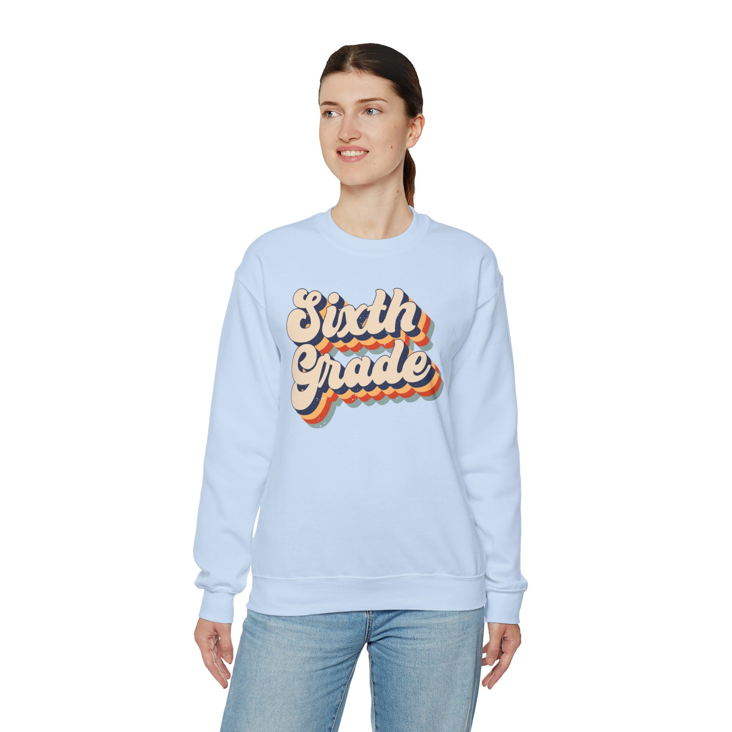 Retro Sixth Grade Unisex Heavy Blend™ Crewneck Sweatshirt