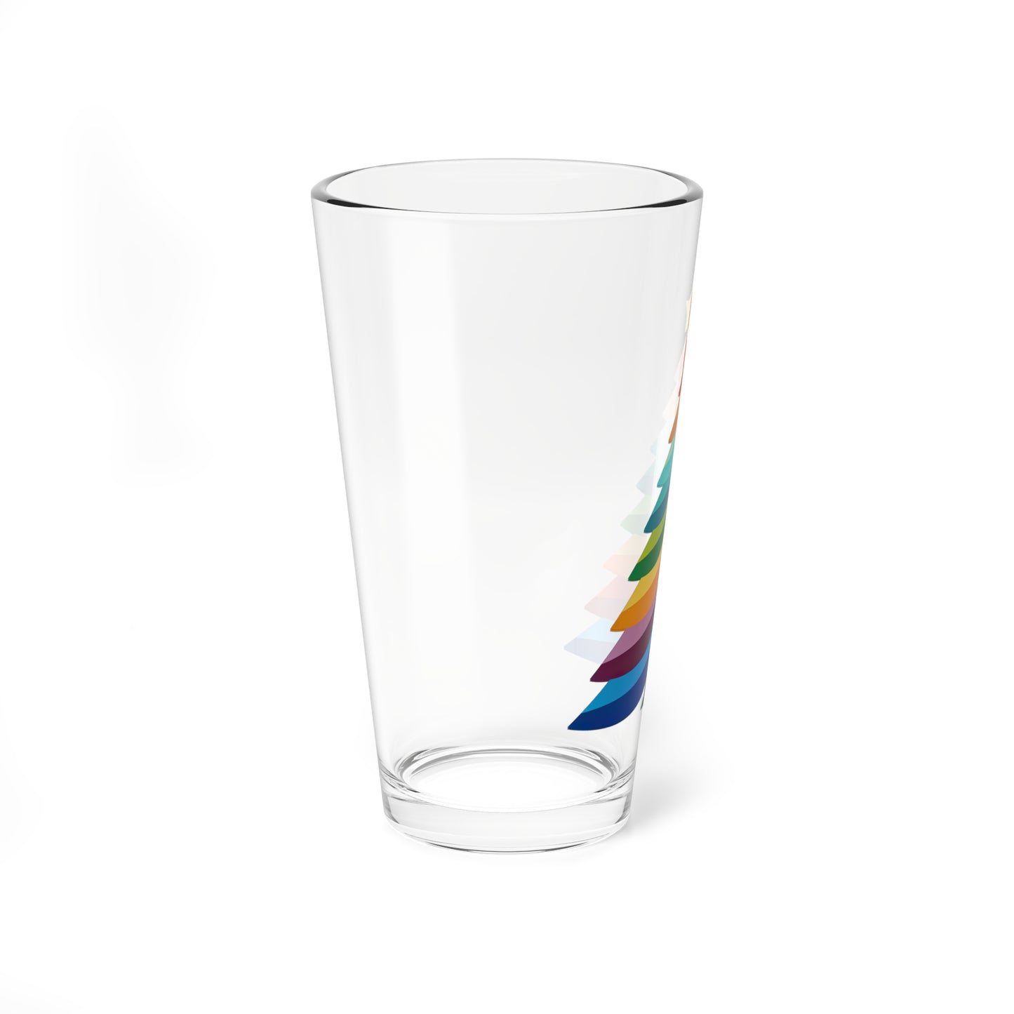 Layered Rainbow Christmas Tree Mixing Glass, 16oz