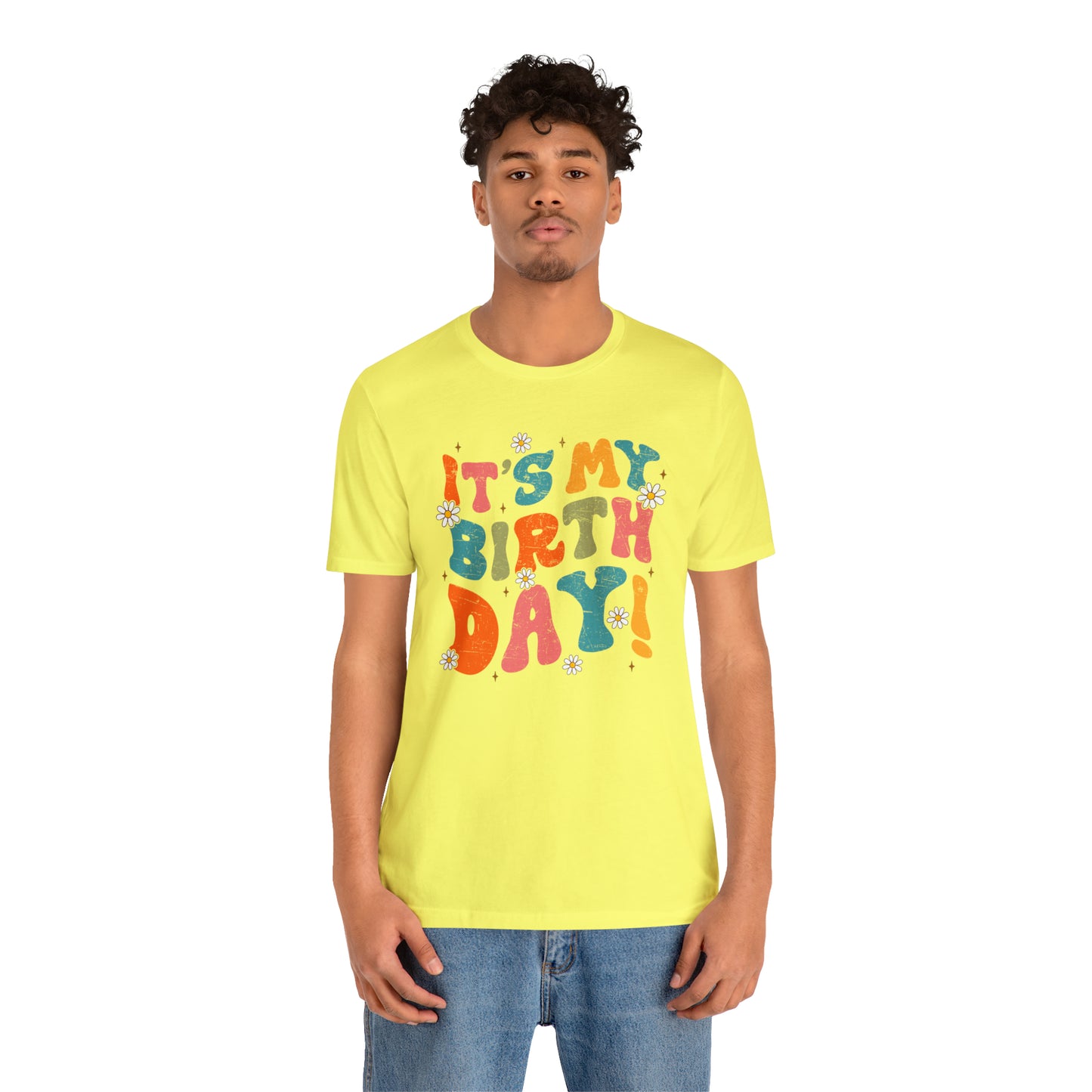 Distressed It's My Birthday Colorful Daisy T-Shirt
