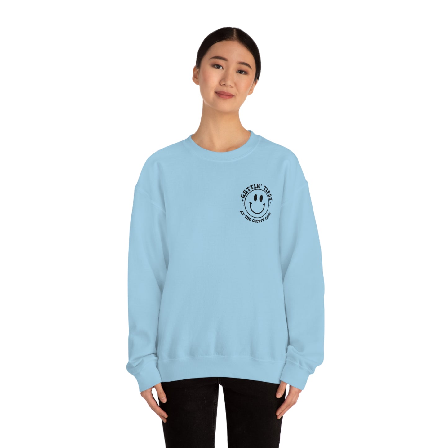 "Gettin' Tipsy at the County Fair" (Front & Back Design) - Unisex Heavy Blend™ Crewneck Sweatshirt