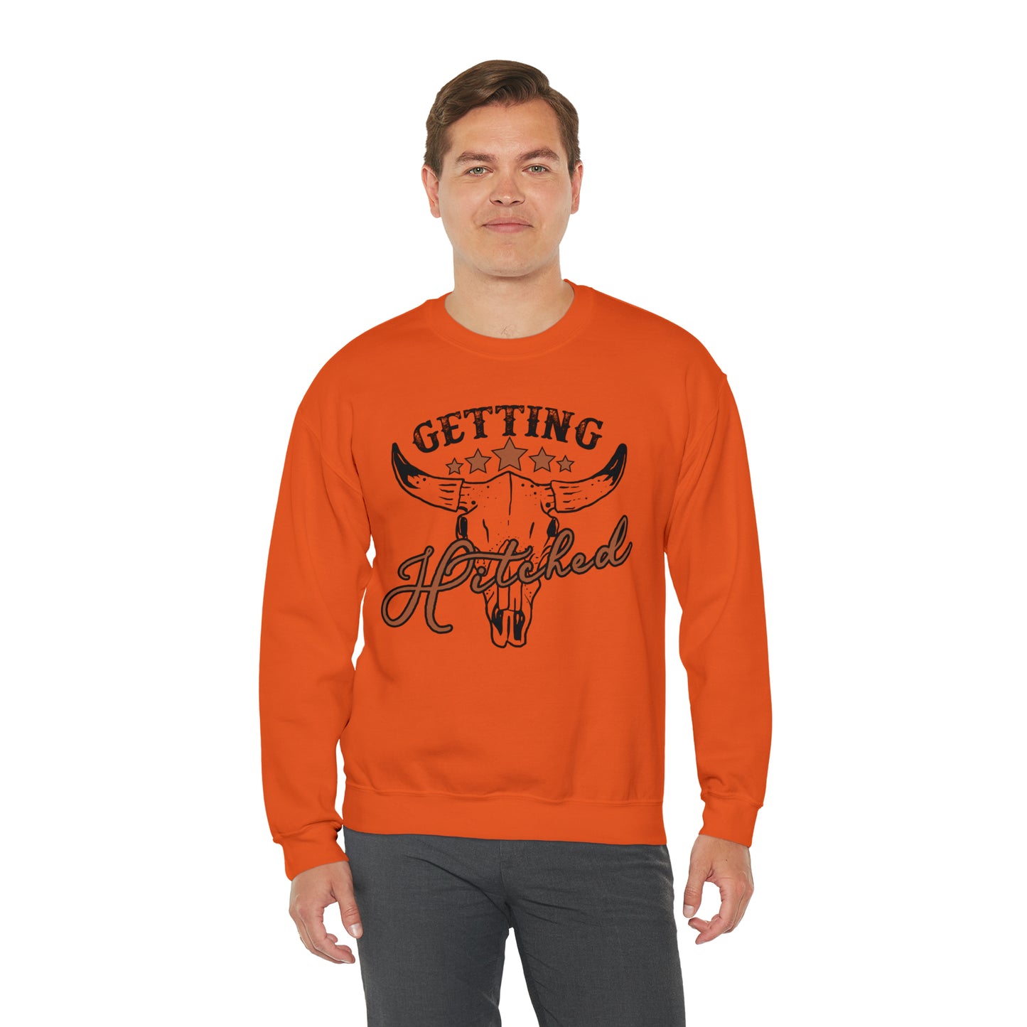 Vintage Getting Hitched Bride Unisex Heavy Blend™ Crewneck Sweatshirt