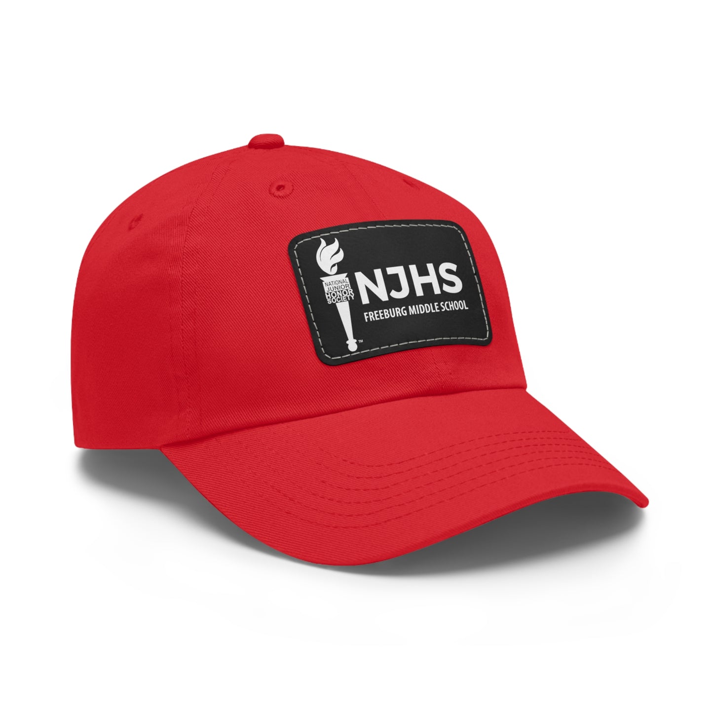 Freeburg Middle School White Torch Hat with Leather Patch
