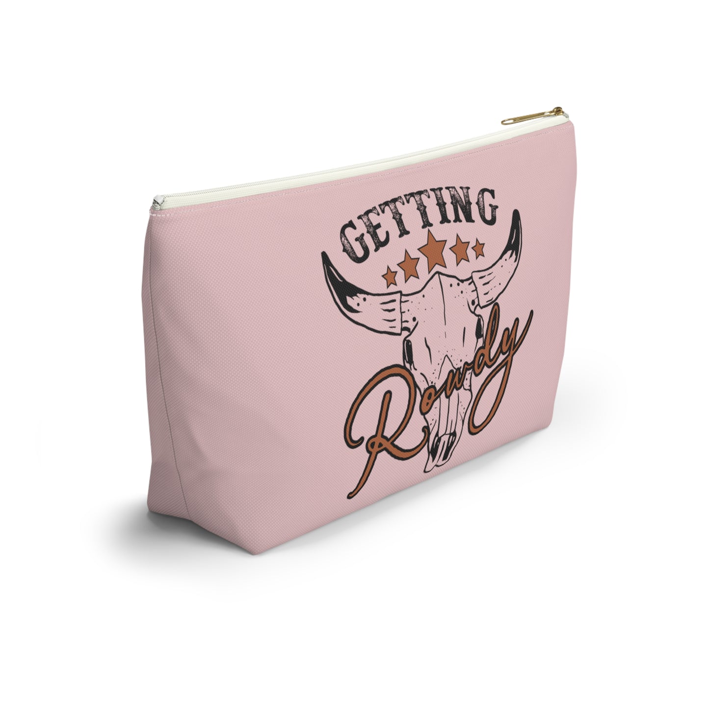 Rustic Getting Rowdy Bridesmaid/ Party Crew Print Design Accessory Pouch w T-bottom