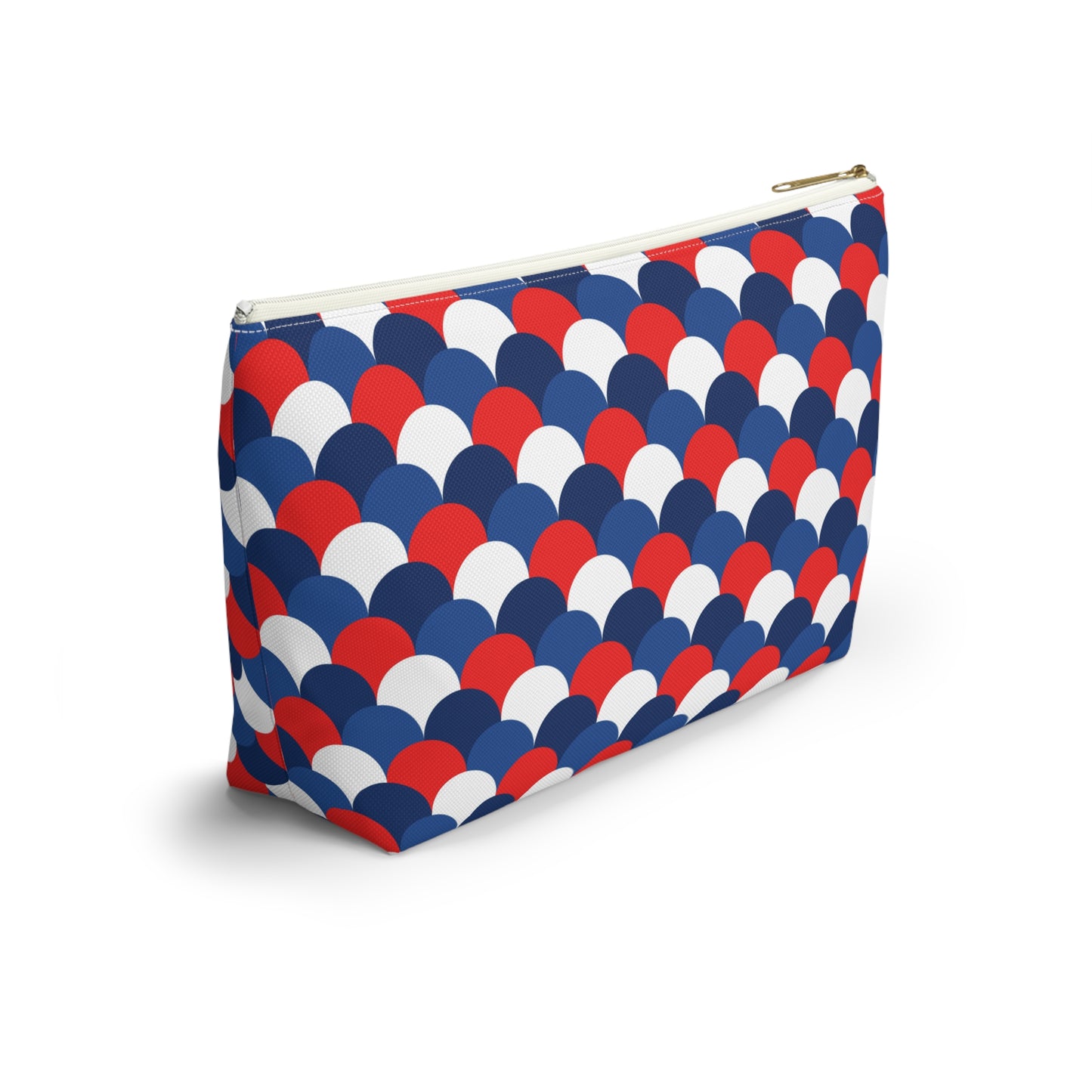 USA America 4th of July Mermaid Scale Red, White and Blue Print Design Accessory Pouch w T-bottom