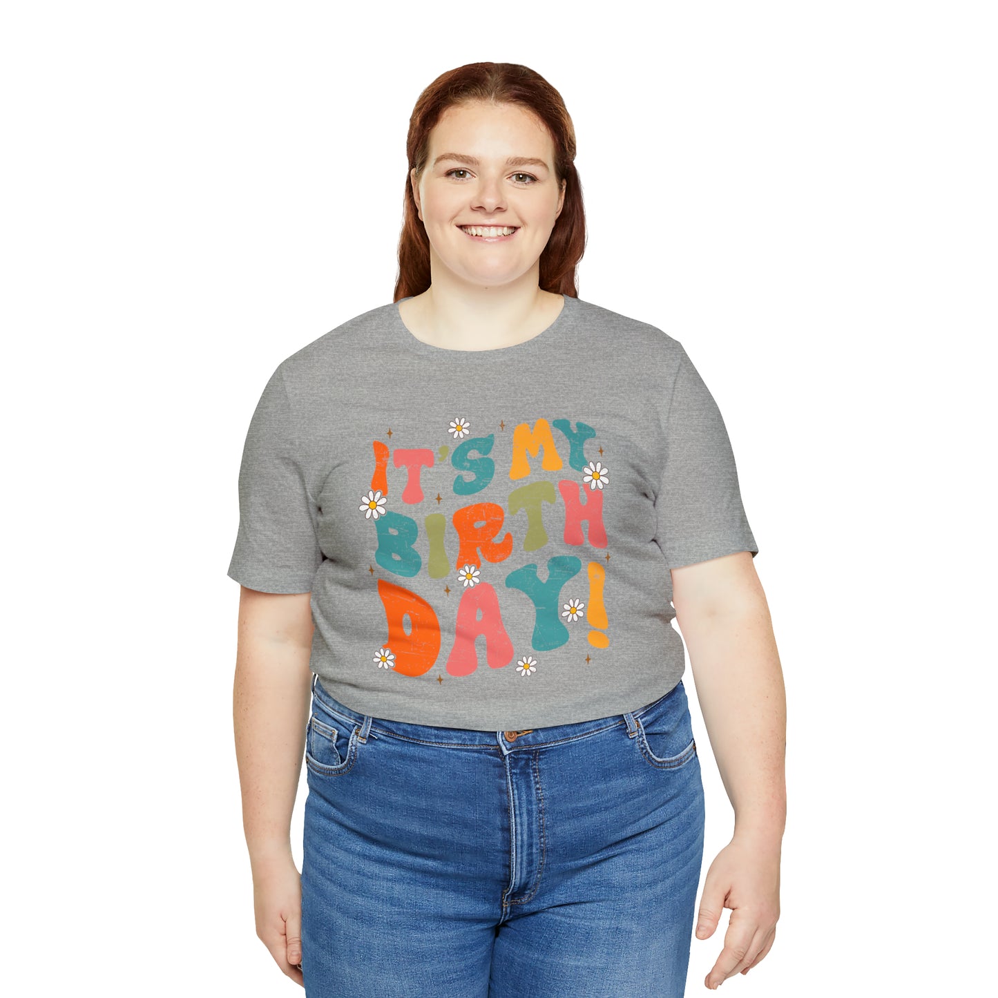 Distressed It's My Birthday Colorful Daisy T-Shirt