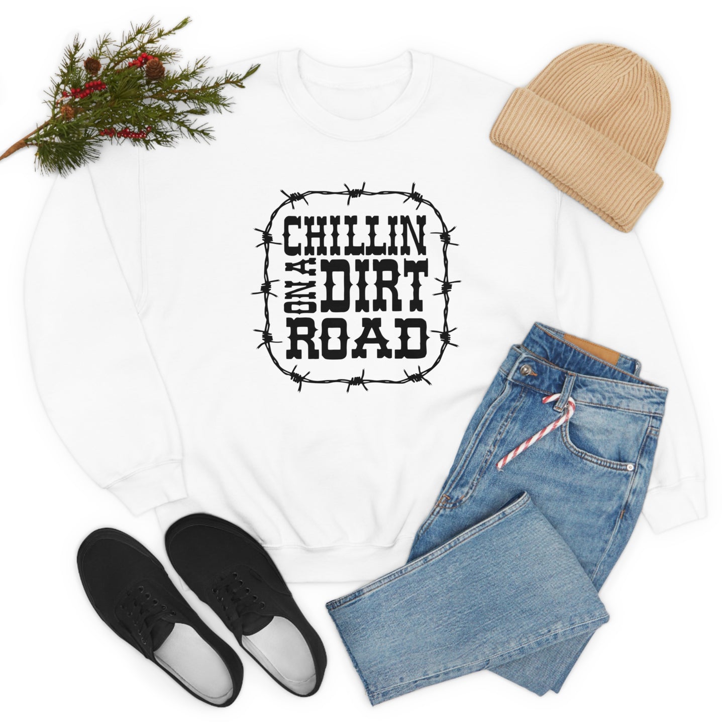 "Chillin' on a Dirt Road" - Unisex Heavy Blend™ Crewneck Sweatshirt