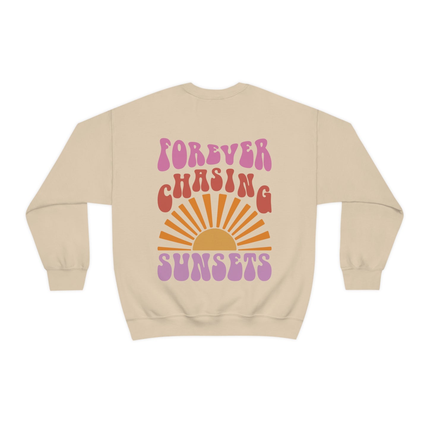 "Forever Chasing Sunsets" (Front & Back Design) - Unisex Heavy Blend™ Crewneck Sweatshirt