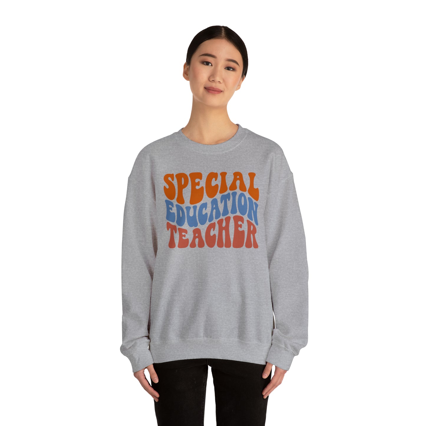 Retro Warm Colored Special Education Teacher Unisex Heavy Blend™ Crewneck Sweatshirt