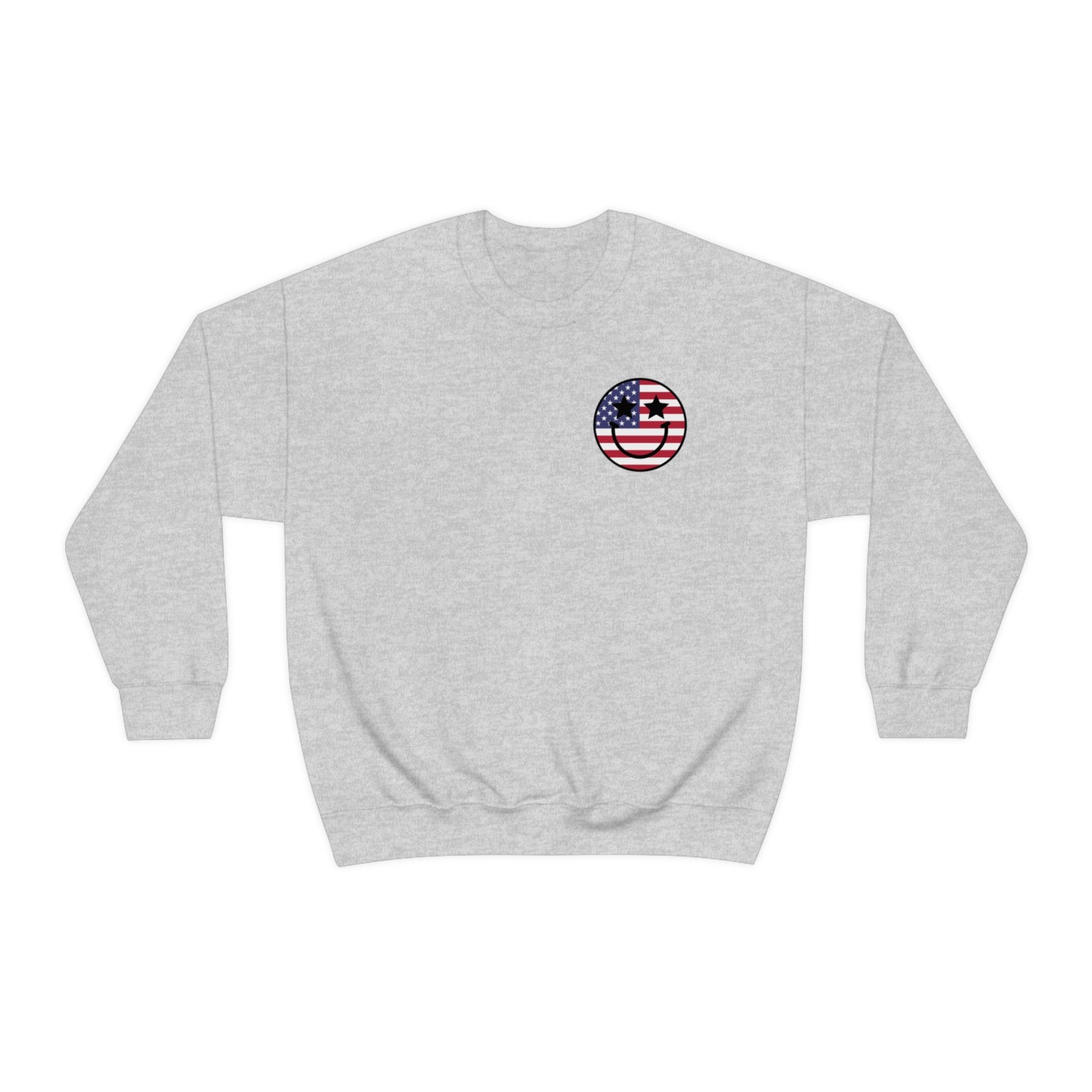 "Jesus Christ and Stars and Stripes" (Front & Back Design) - Unisex Heavy Blend™ Crewneck Sweatshirt