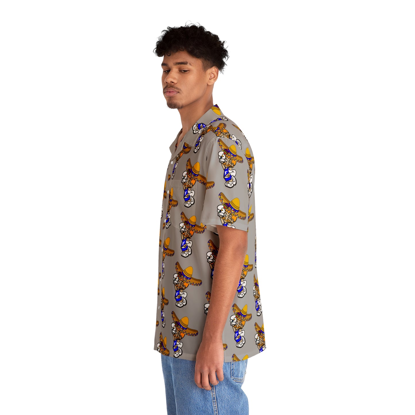 Freeburg Sombrero Midget Men's Hawaiian Shirt - Gray