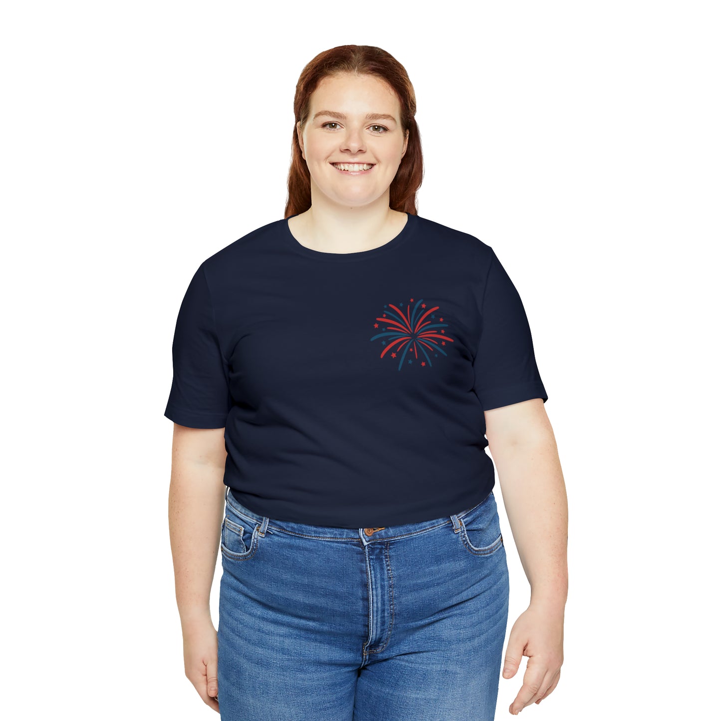 "Land of the Free Because of the Brave" Unisex Jersey Short Sleeve Tee (Front and Back Design)