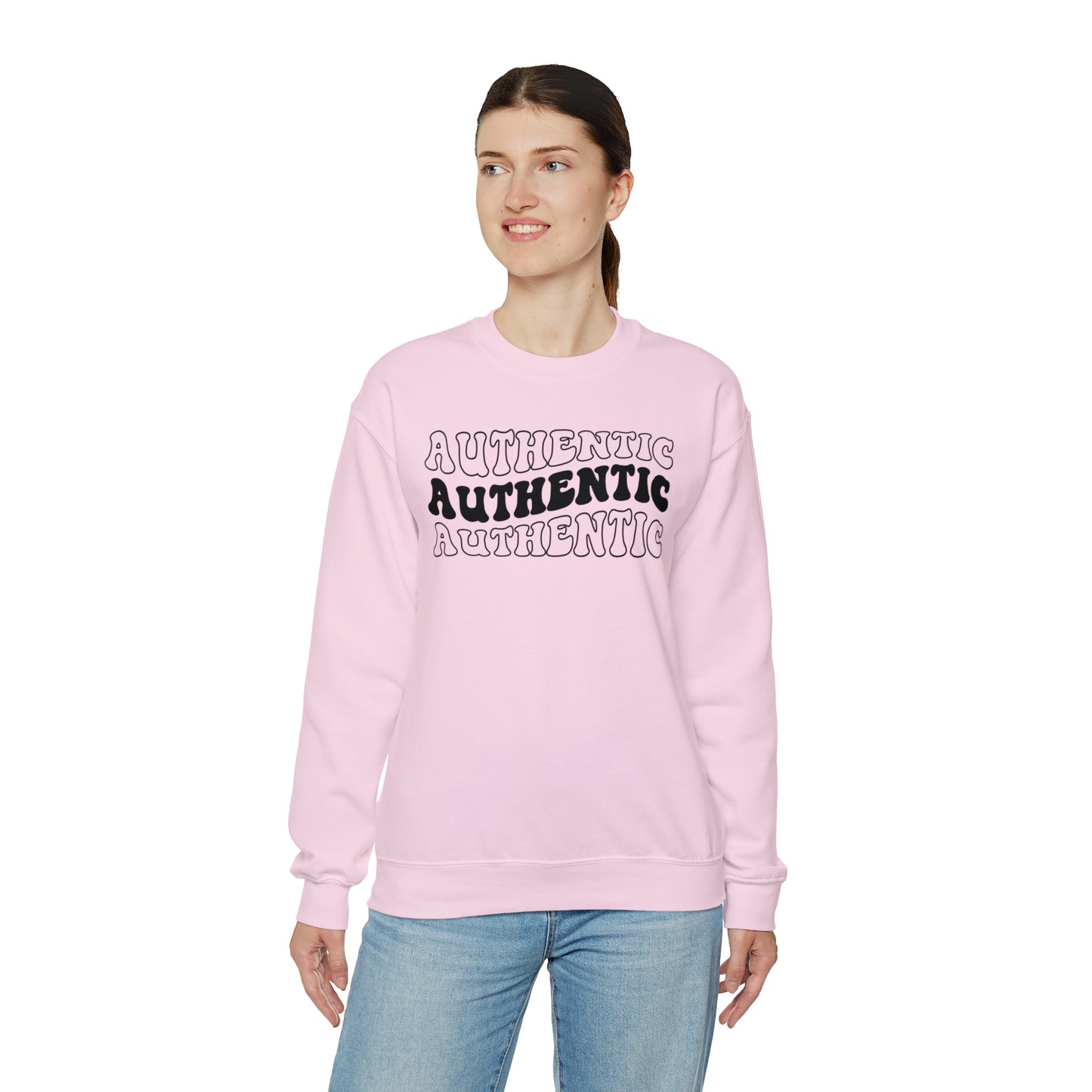 "Authentic" Black Logo Unisex Heavy Blend™ Crewneck Sweatshirt