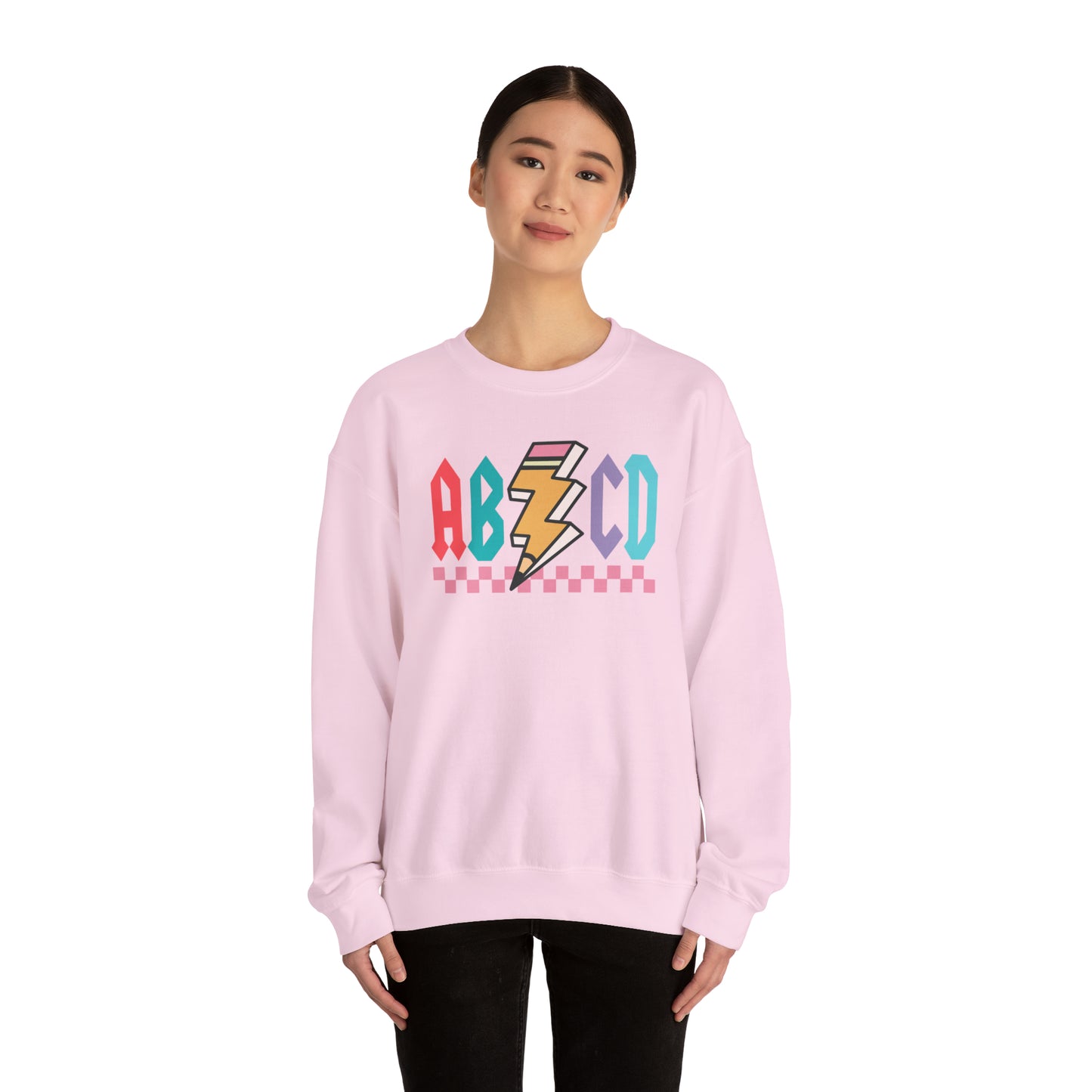 Vintage ABCD Rock and Roll Teacher Heavy Blend™ Crewneck Sweatshirt