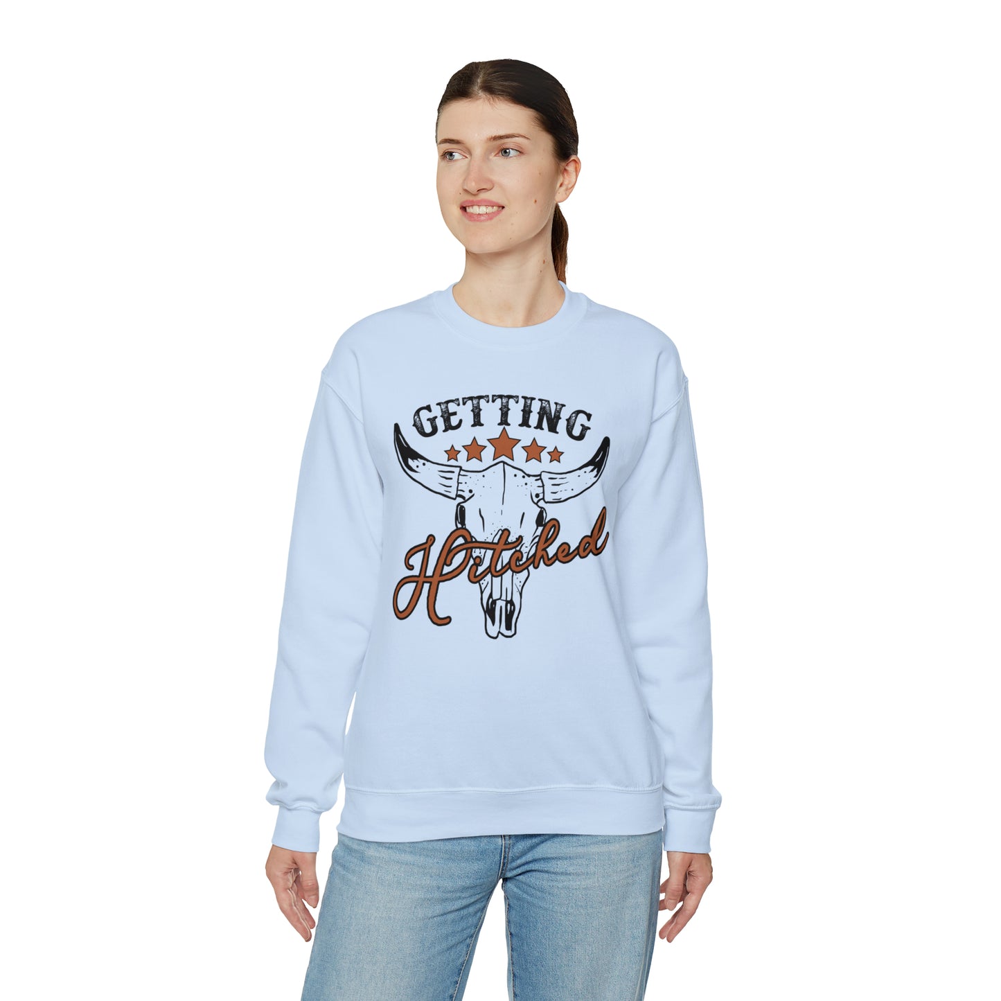Vintage Getting Hitched Bride Unisex Heavy Blend™ Crewneck Sweatshirt
