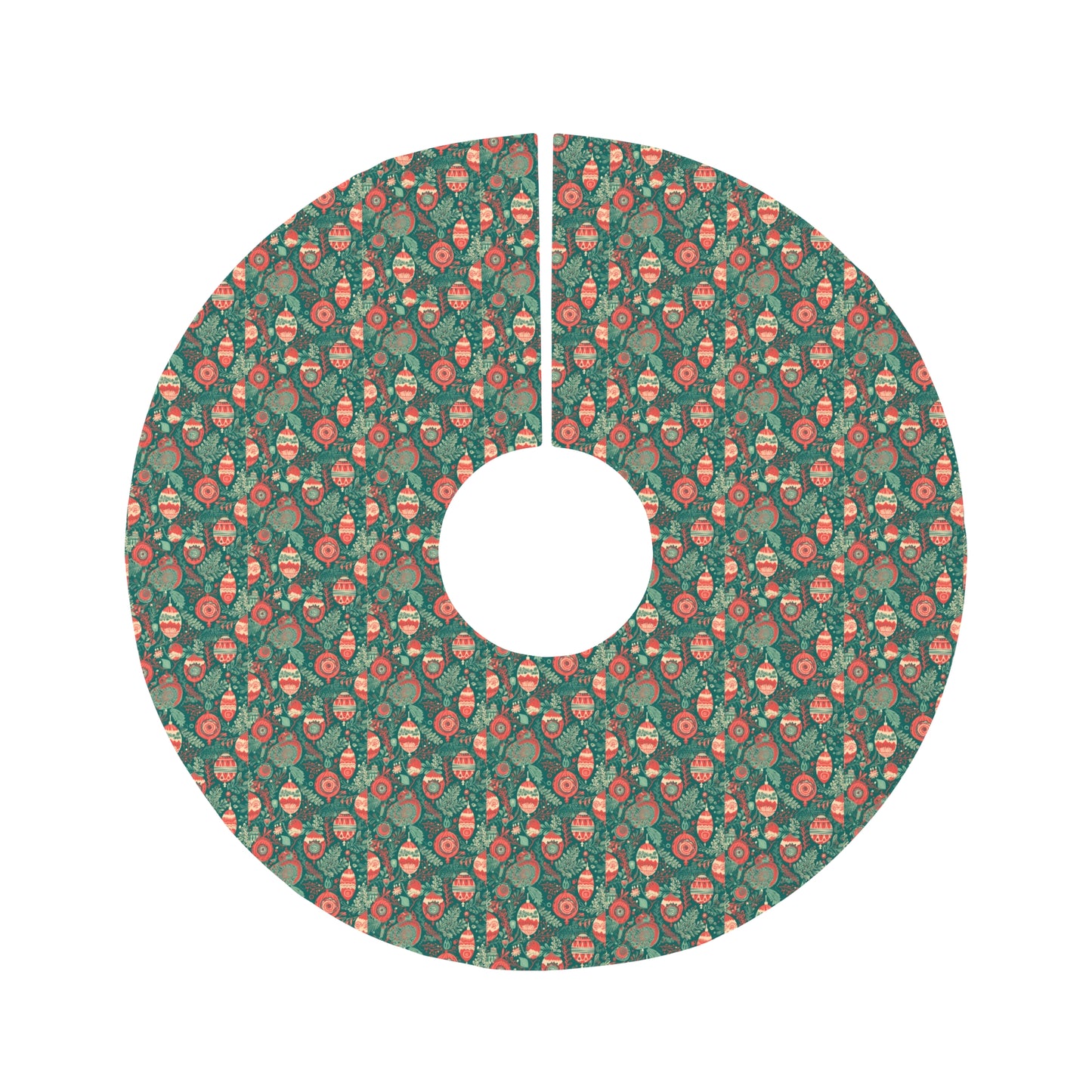 Boho Green Ornaments Round Tree Skirt