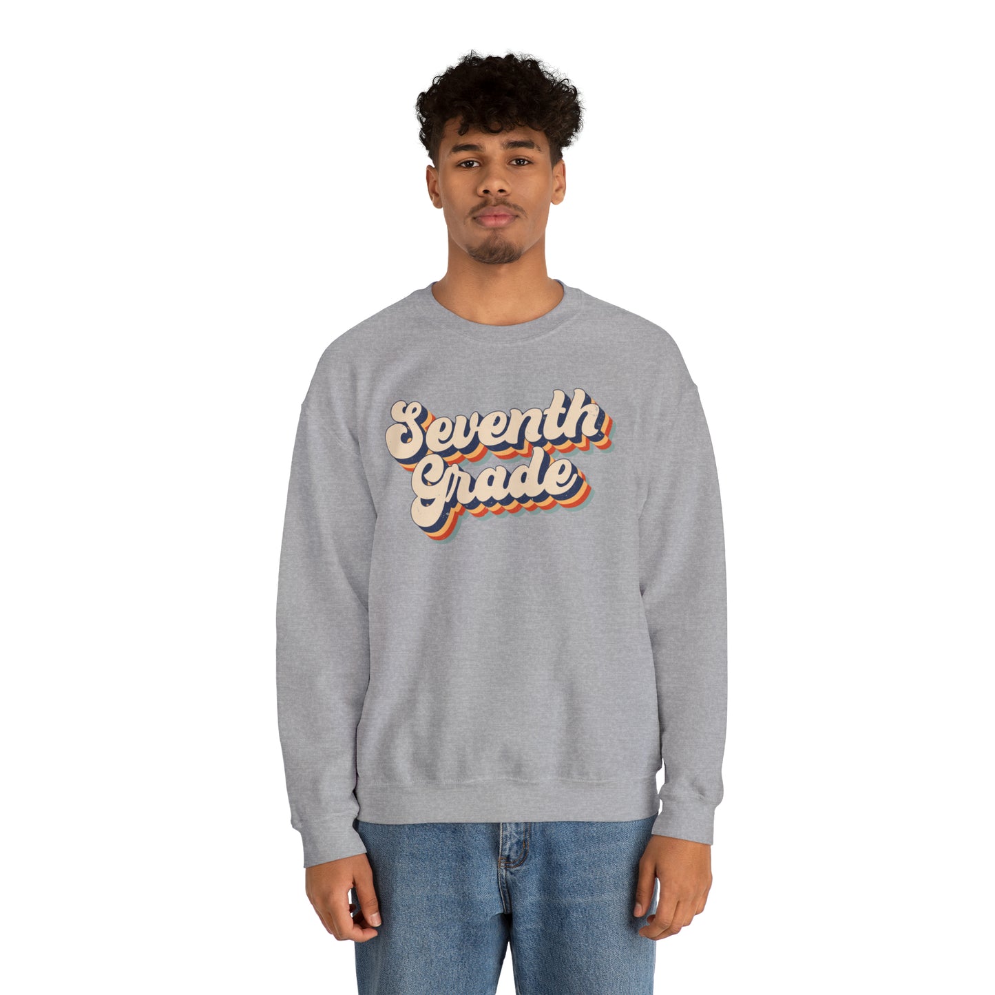 Retro Seventh Grade Unisex Heavy Blend™ Crewneck Sweatshirt