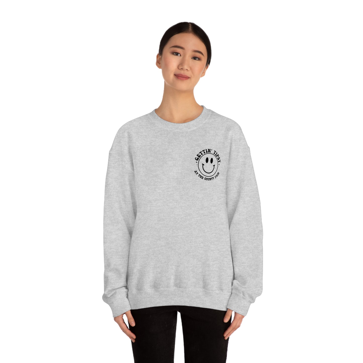 "Gettin' Tipsy at the County Fair" (Front & Back Design) - Unisex Heavy Blend™ Crewneck Sweatshirt