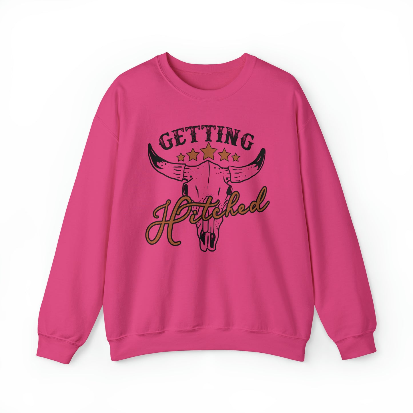 Vintage Getting Hitched Bride Unisex Heavy Blend™ Crewneck Sweatshirt
