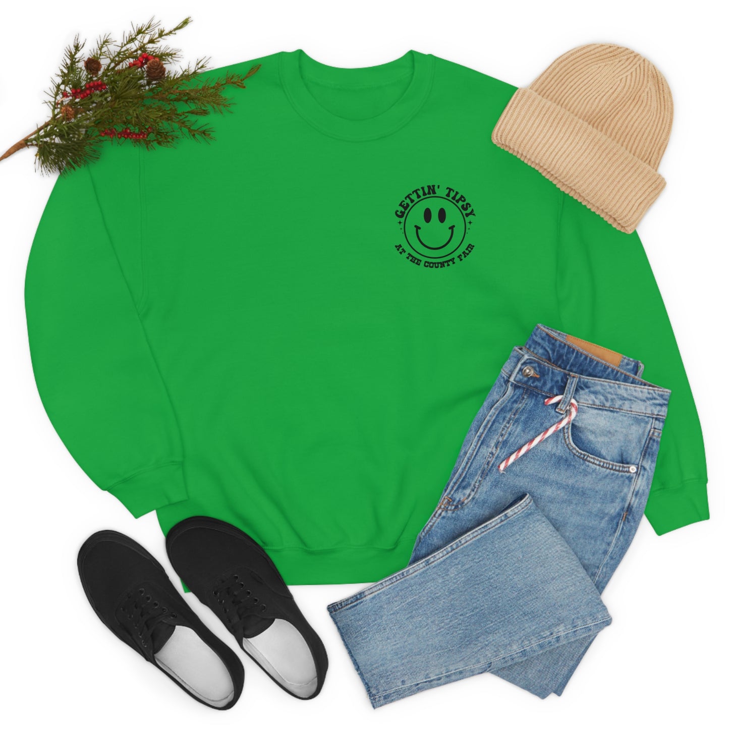 "Gettin' Tipsy at the County Fair" (Front & Back Design) - Unisex Heavy Blend™ Crewneck Sweatshirt