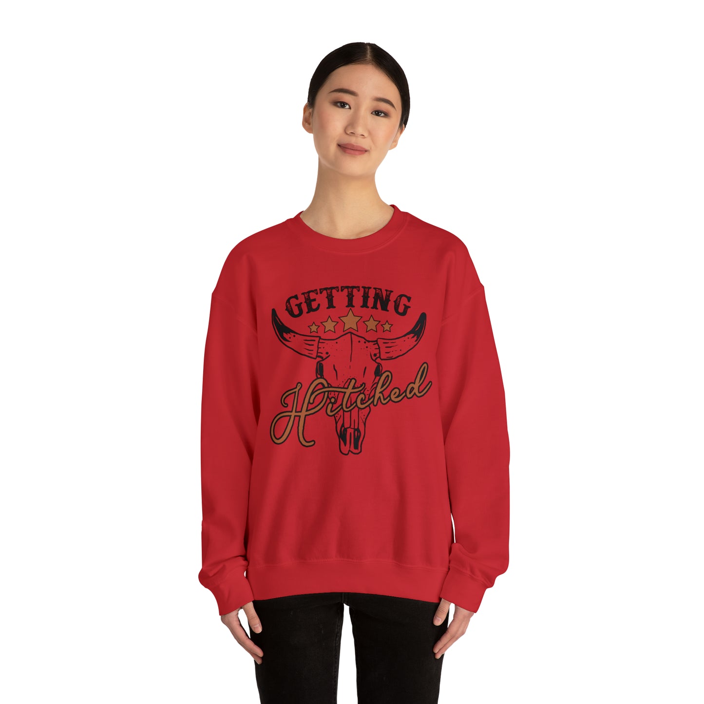 Vintage Getting Hitched Bride Unisex Heavy Blend™ Crewneck Sweatshirt