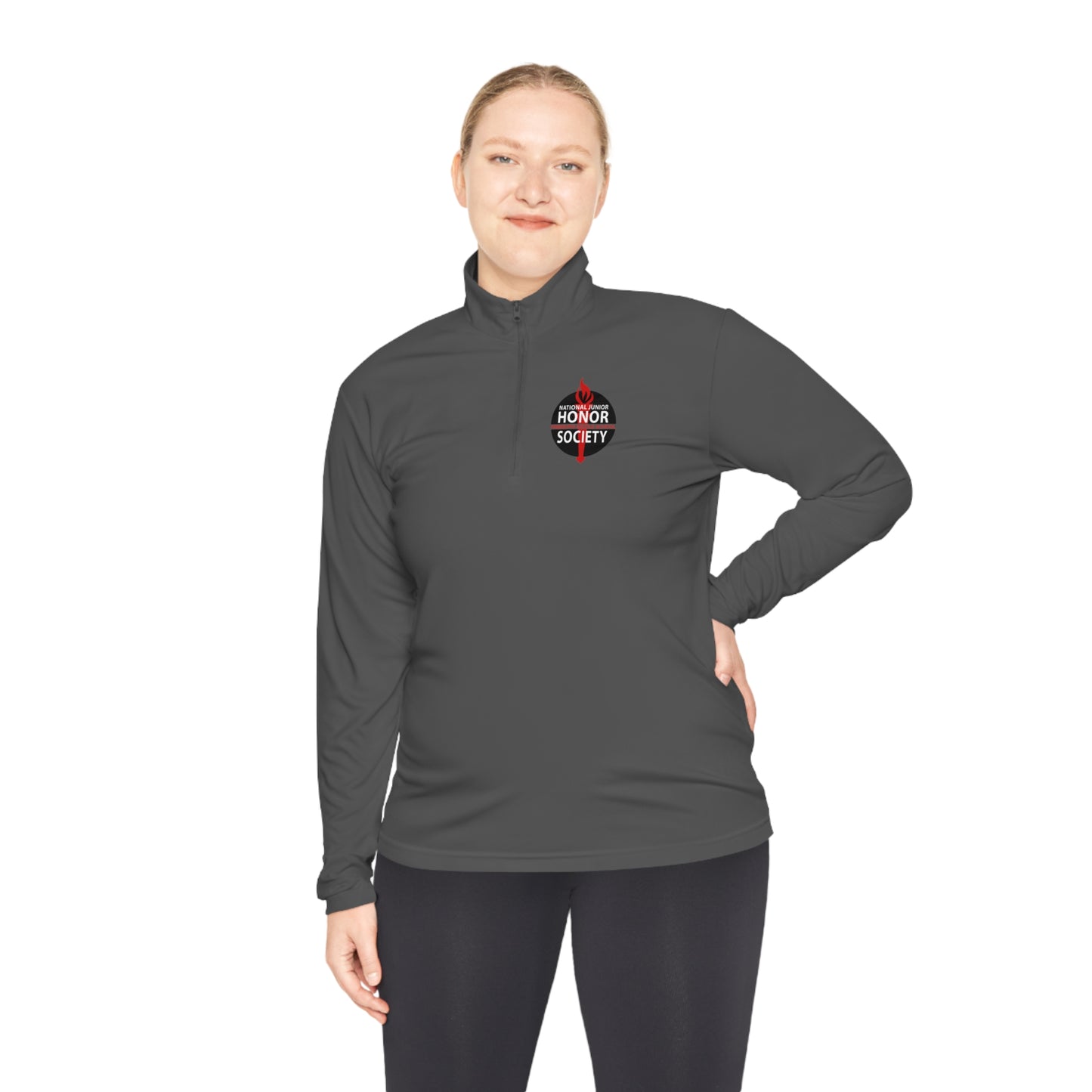 Freeburg Middle School NJHS Black and Red Design Unisex Quarter-Zip Pullover