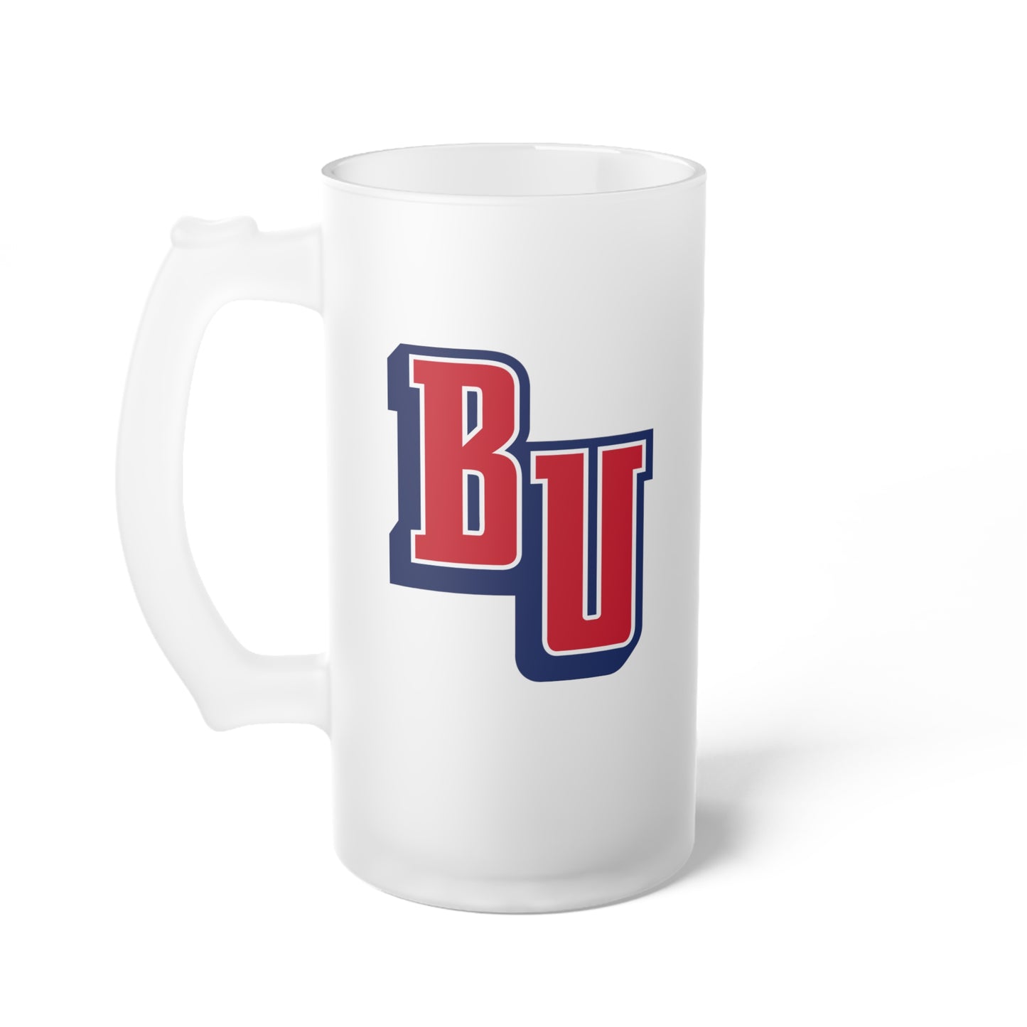 Belmont University BU Frosted Glass Beer Mug