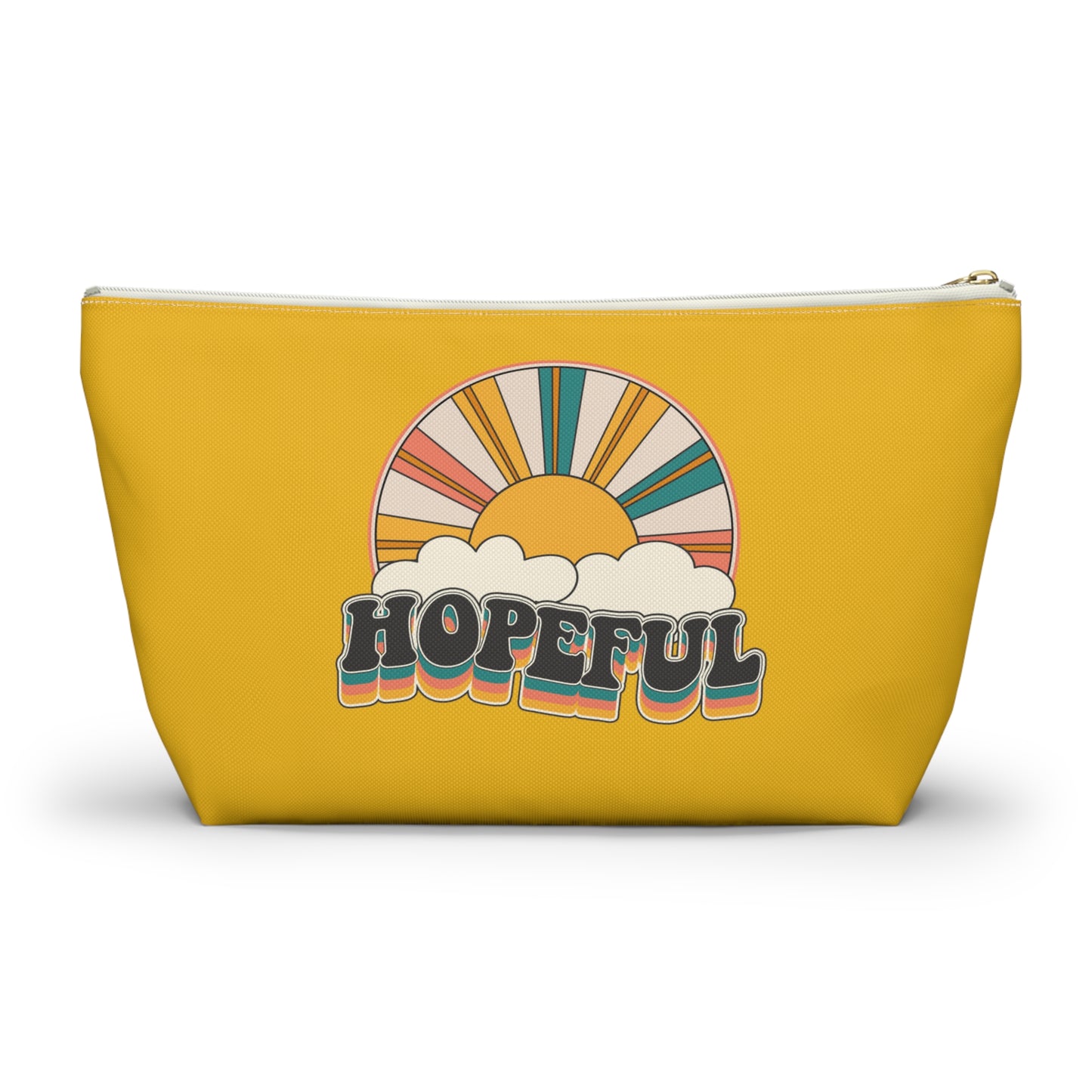 Christian Hopeful Rainbow Sunshine Print Design Accessory Pouch w T-bottom