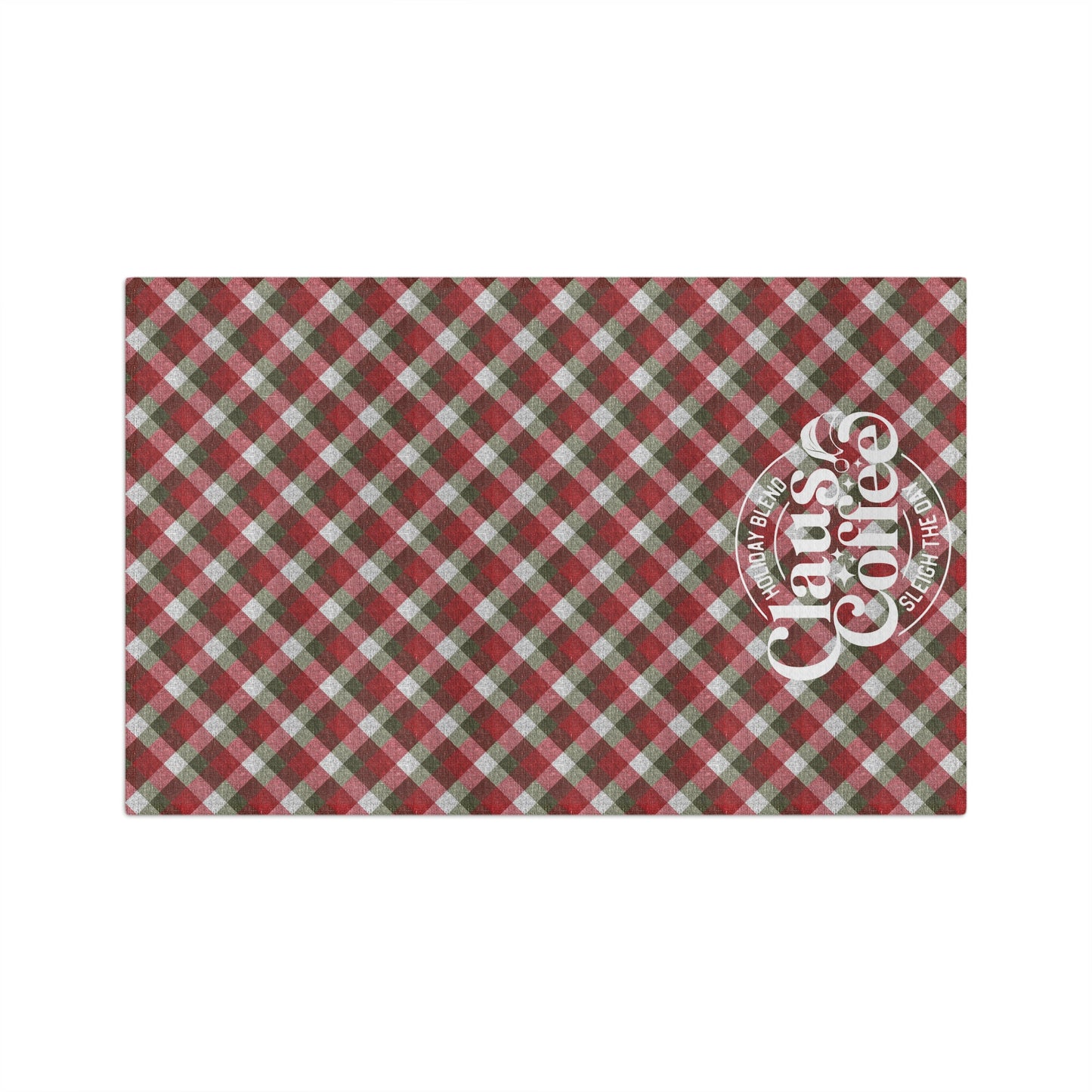 Christmas Plaid Claus Coffee Christmas/ Holiday Soft Tea Towel