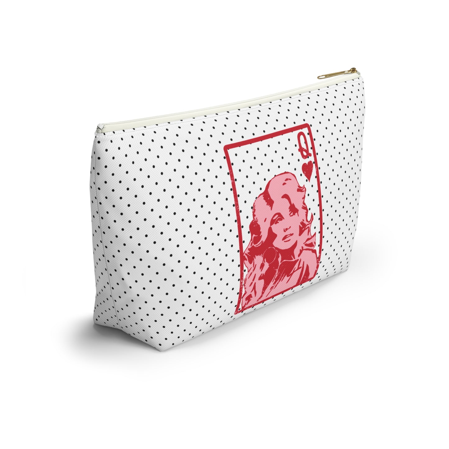 Dolly Queen of Hearts Polka Dot Design Valentine Accessory Pouch w T-bottom