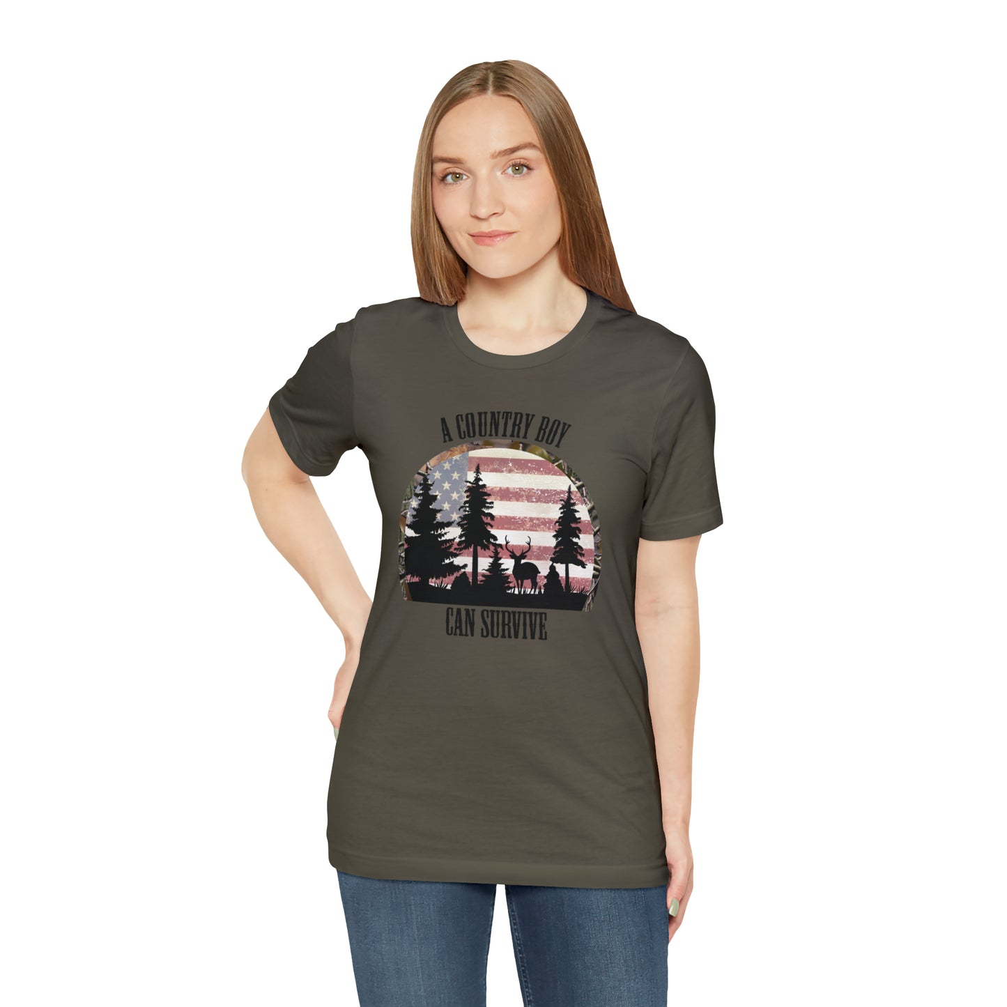 "A Country Boy Can Survive" Unisex Jersey Short Sleeve Tee