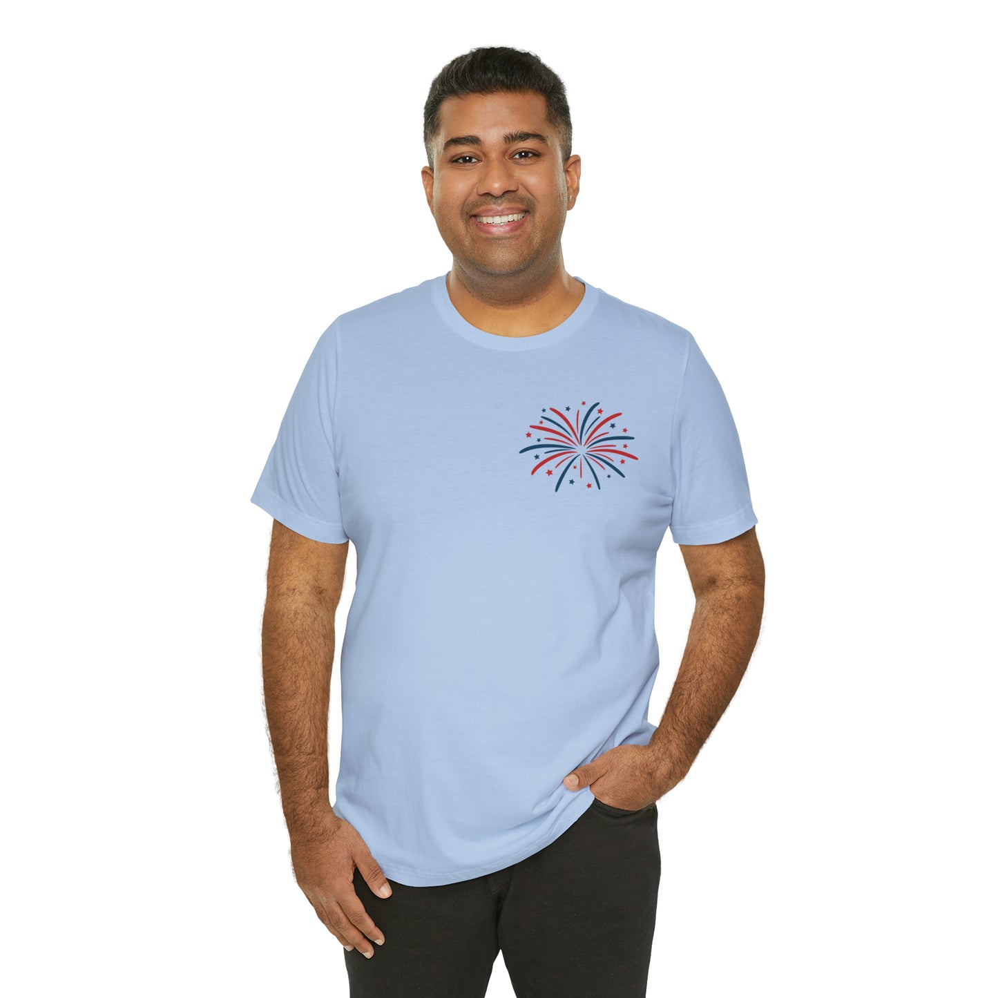 "Land of the Free Because of the Brave" Unisex Jersey Short Sleeve Tee (Front and Back Design)