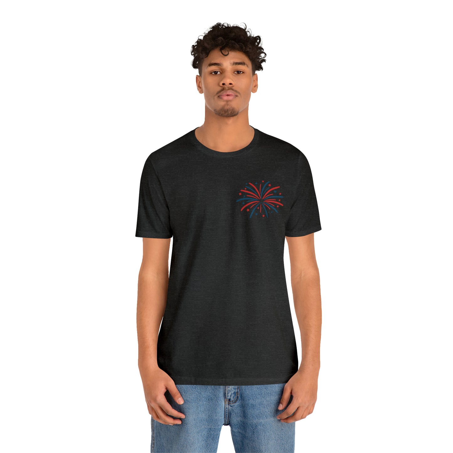 "Land of the Free Because of the Brave" Unisex Jersey Short Sleeve Tee (Front and Back Design)