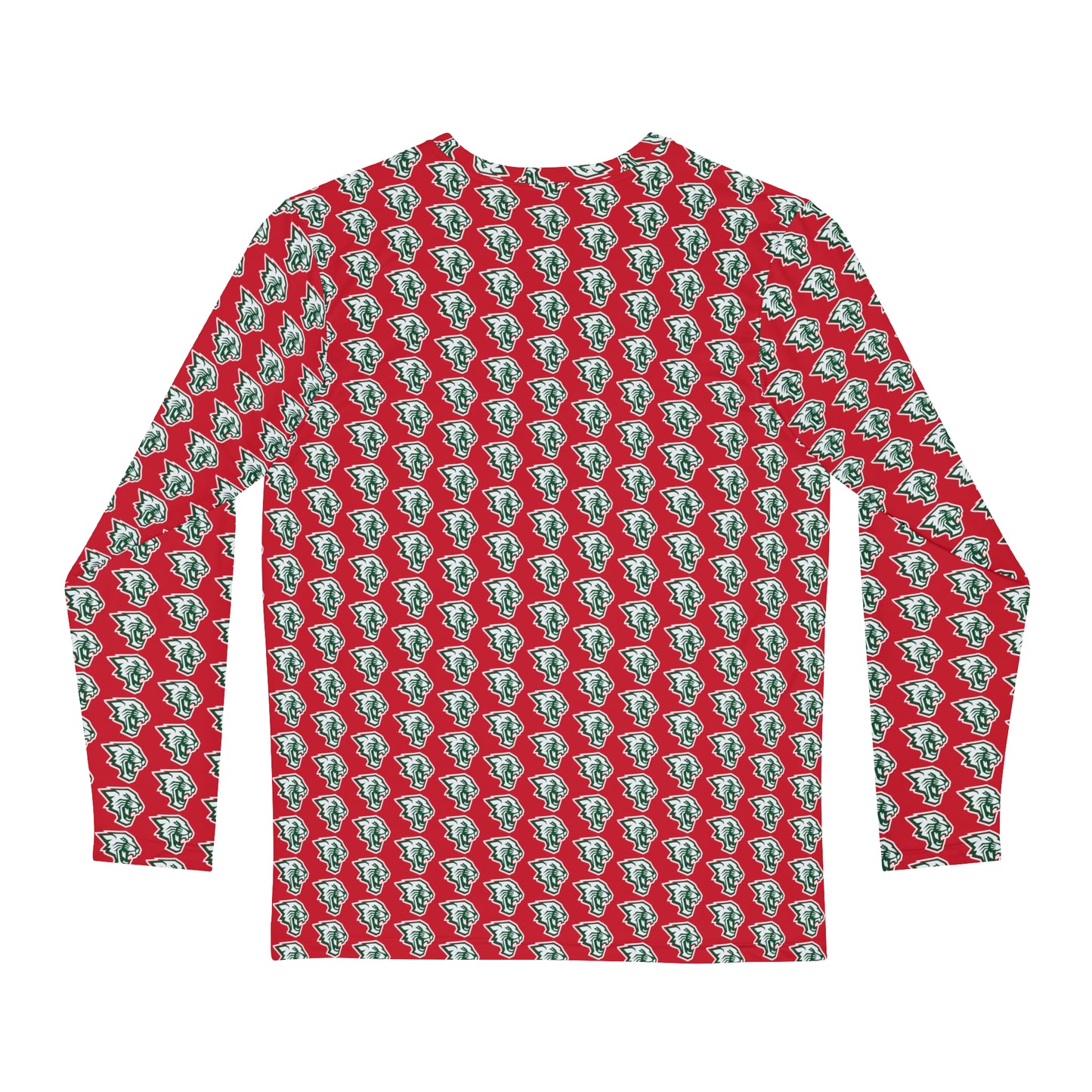 Salem Wildcats Pattern Men's Long Sleeve Shirt - Red