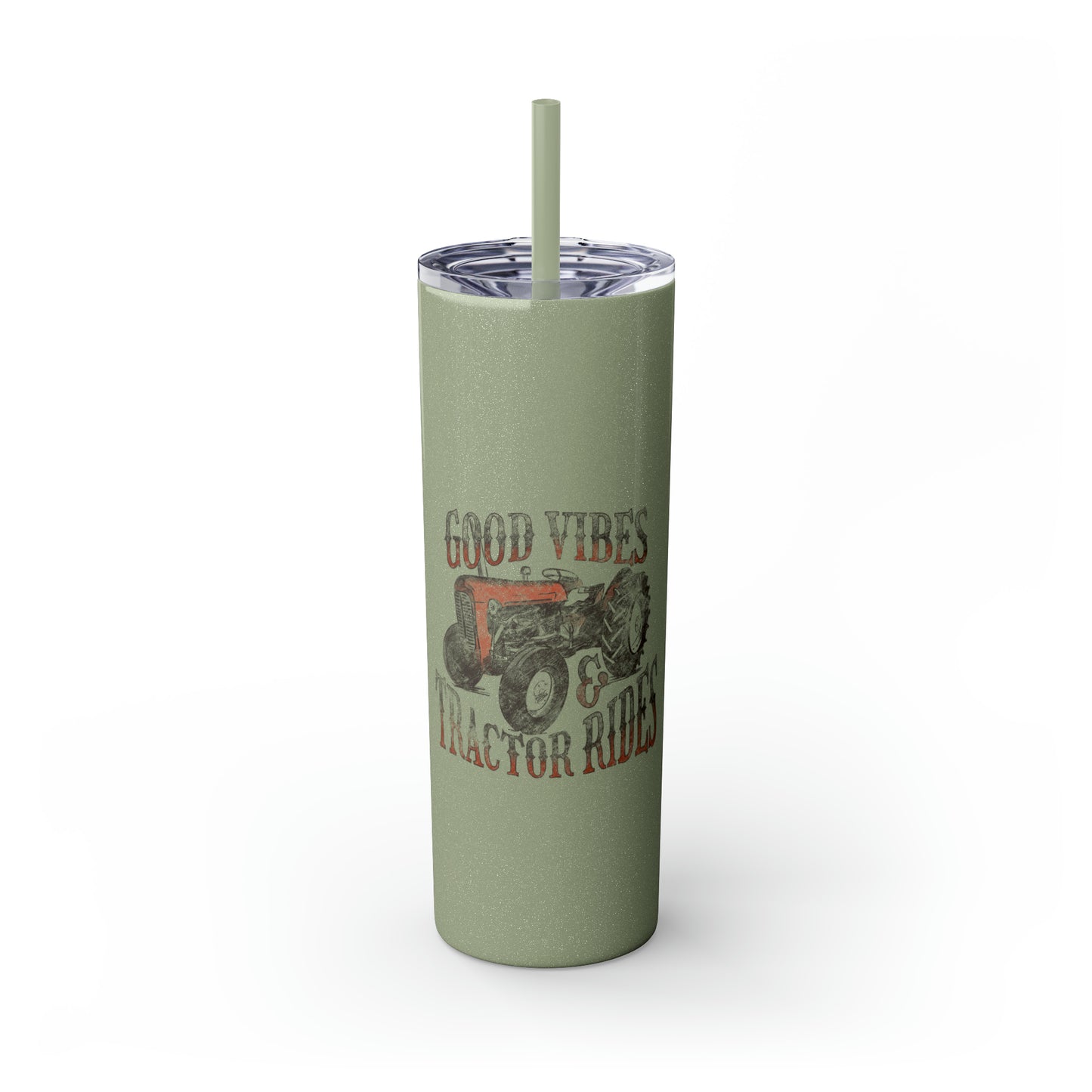 Country Cow Print Skinny Tumbler with Straw, 20oz