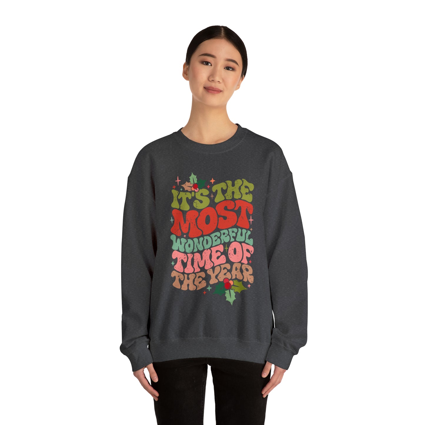 Retro It's the Most Wonderful Time of the Year Unisex Heavy Blend™ Crewneck Sweatshirt
