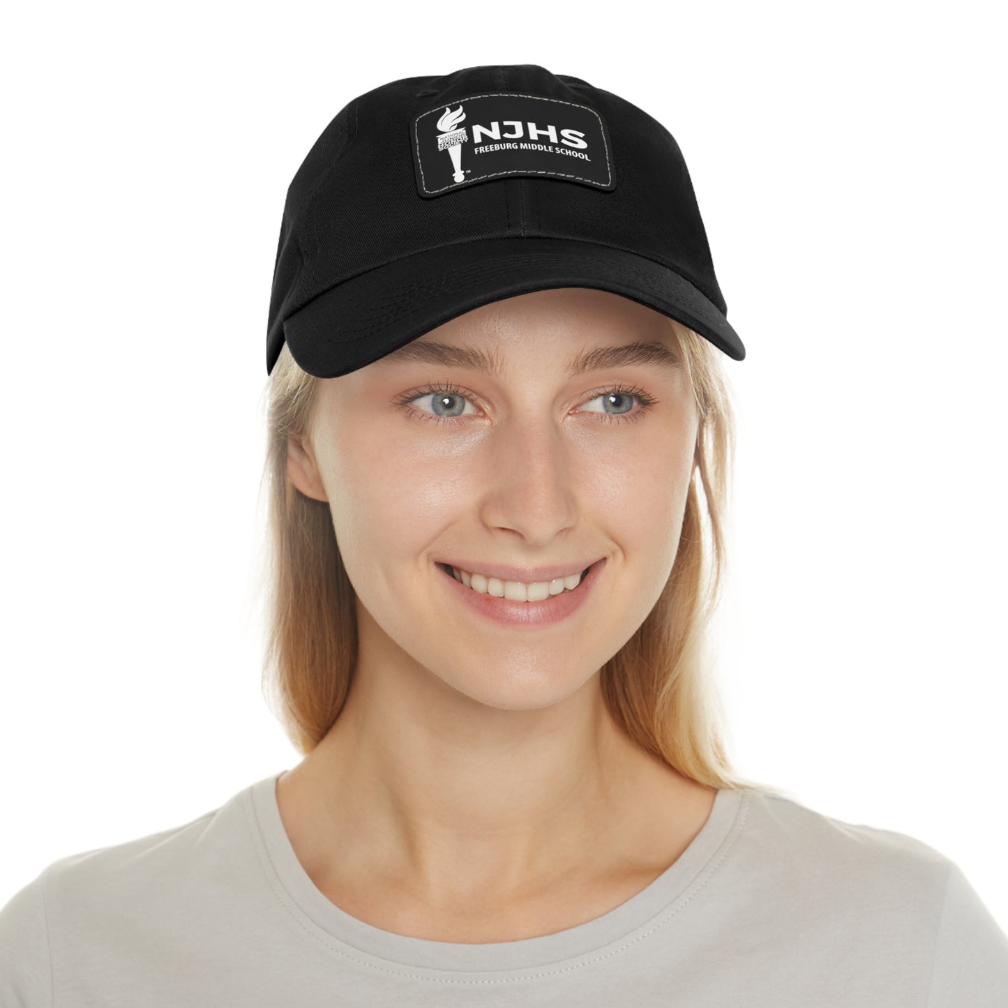 Freeburg Middle School White Torch Hat with Leather Patch