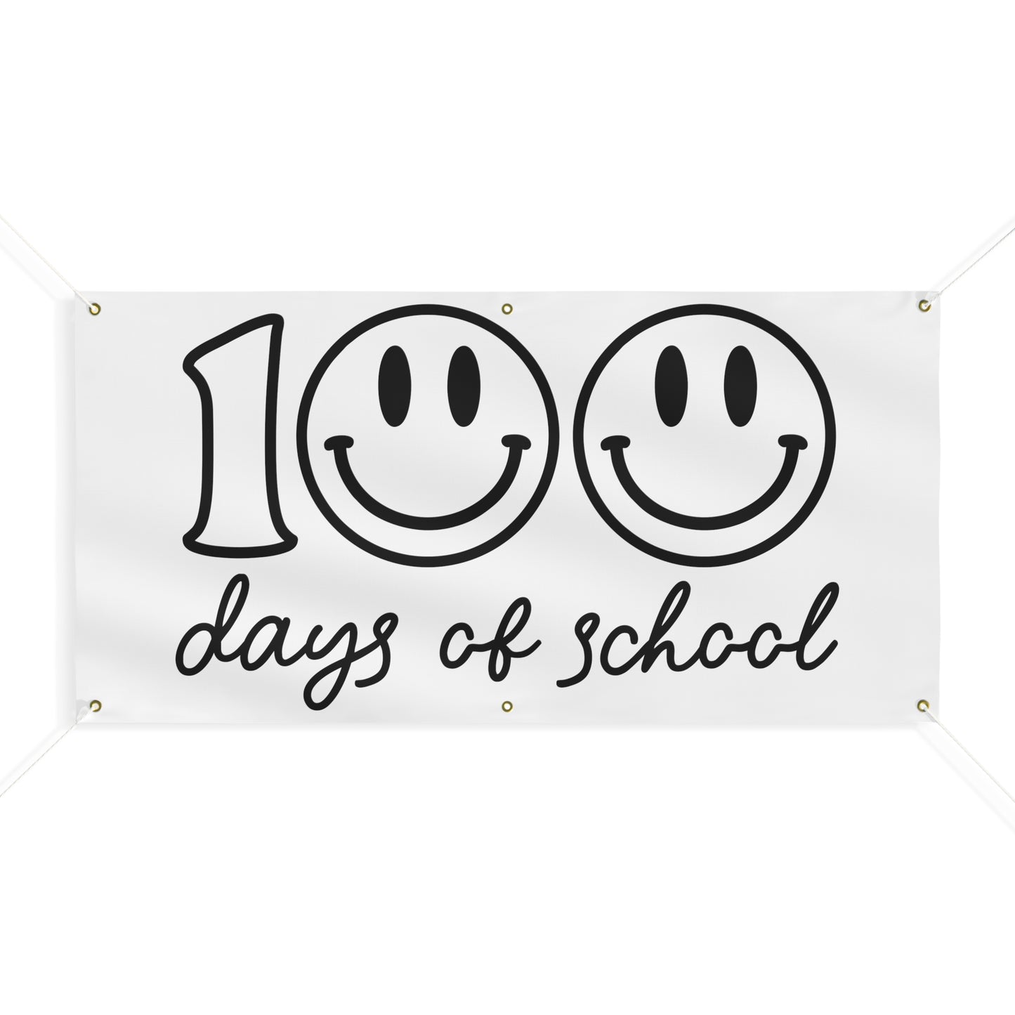 Be Creative 100 Days of School School Matte Banner - White