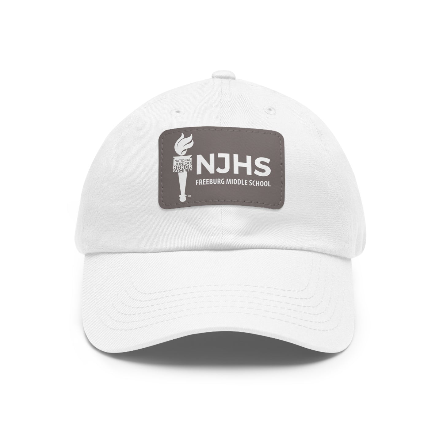 Freeburg Middle School White Torch Hat with Leather Patch