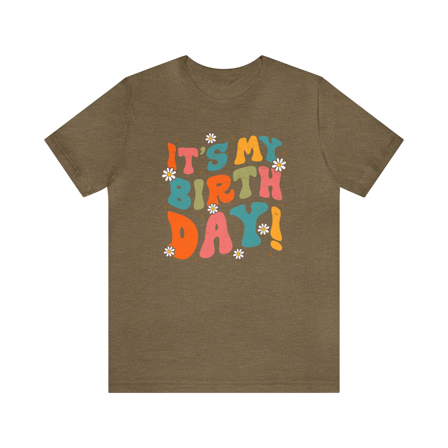 Distressed It's My Birthday Colorful Daisy T-Shirt