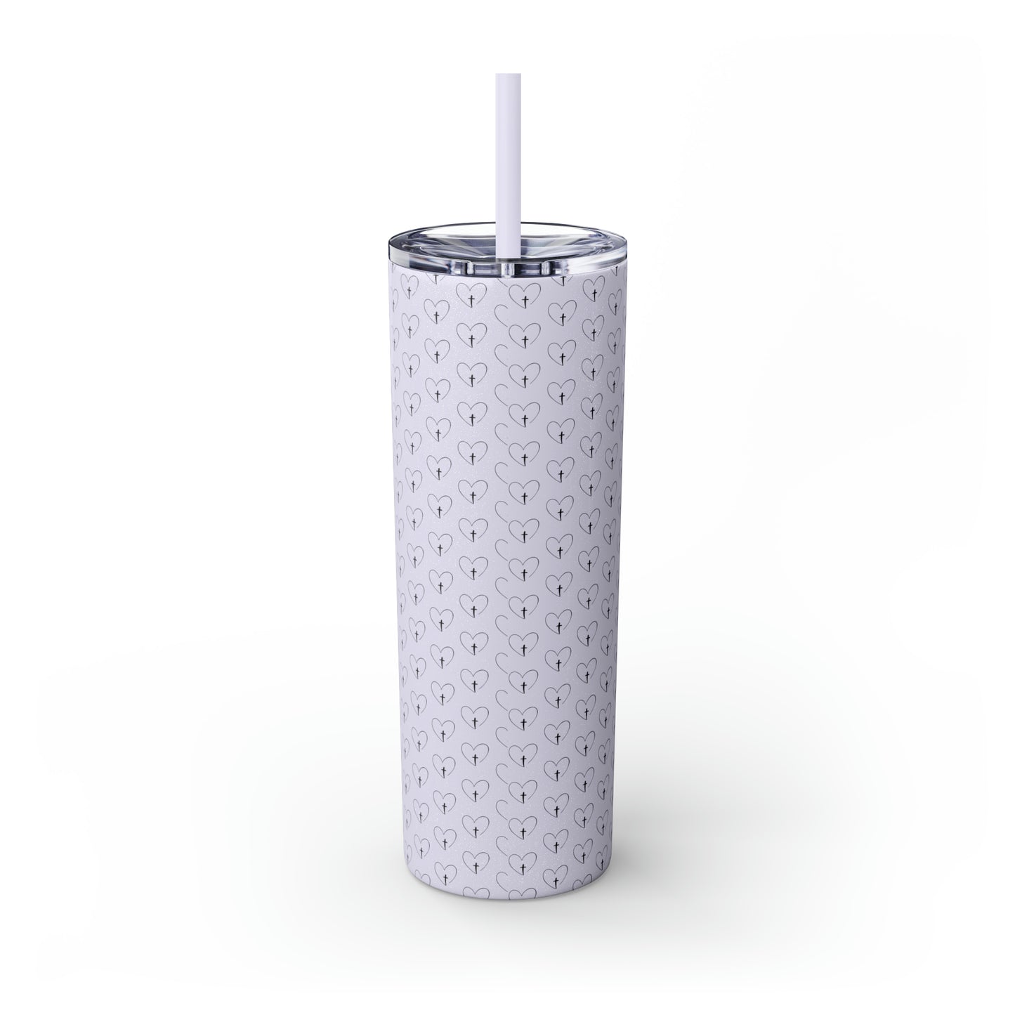 Look Back and Thank God Look Forward and Trust God Christian Skinny Tumbler with Straw, 20oz