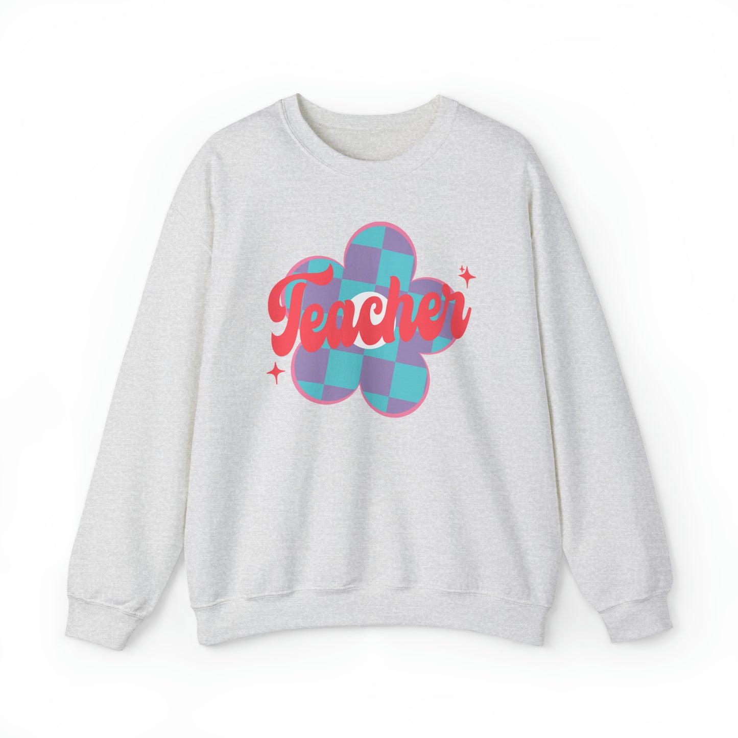 Plaid Daisy Teacher Heavy Blend™ Crewneck Sweatshirt