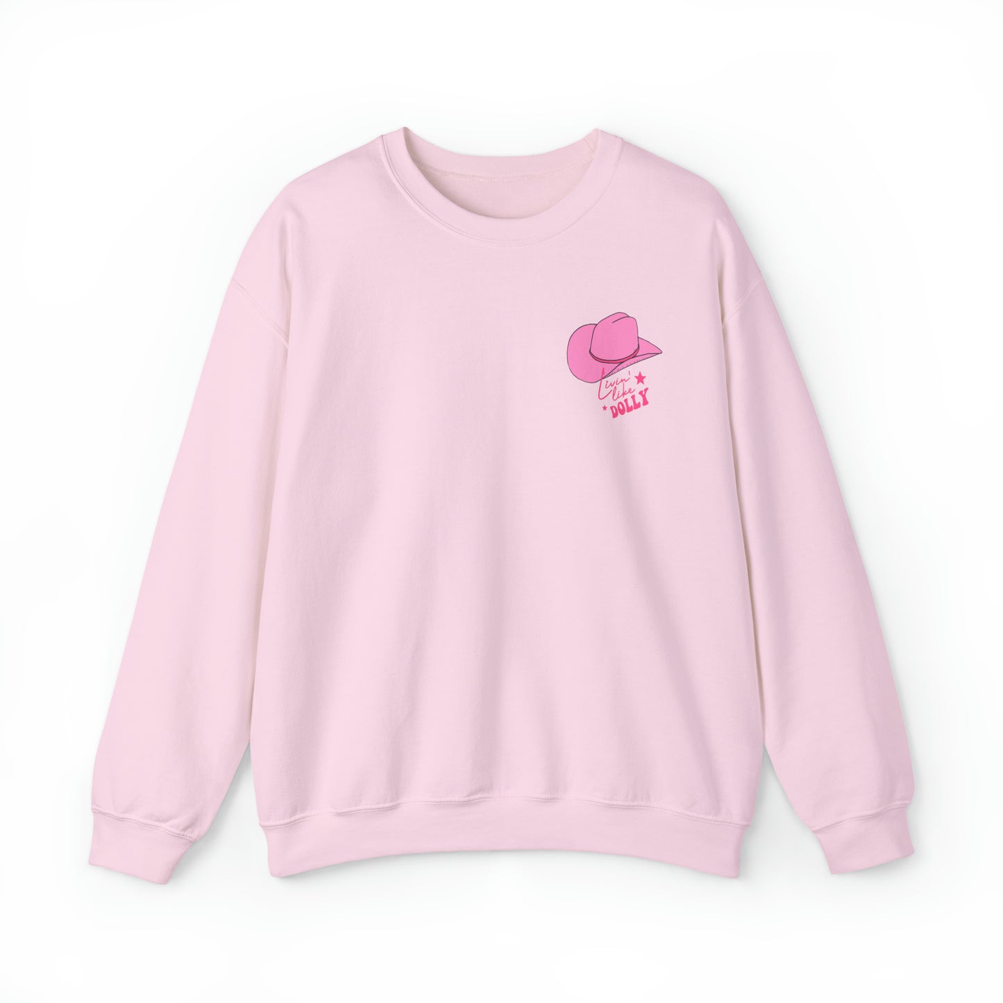 "Living Like Dolly/ What Would Dolly do?" (Front & Back Design) - Unisex Heavy Blend™ Crewneck Sweatshirt