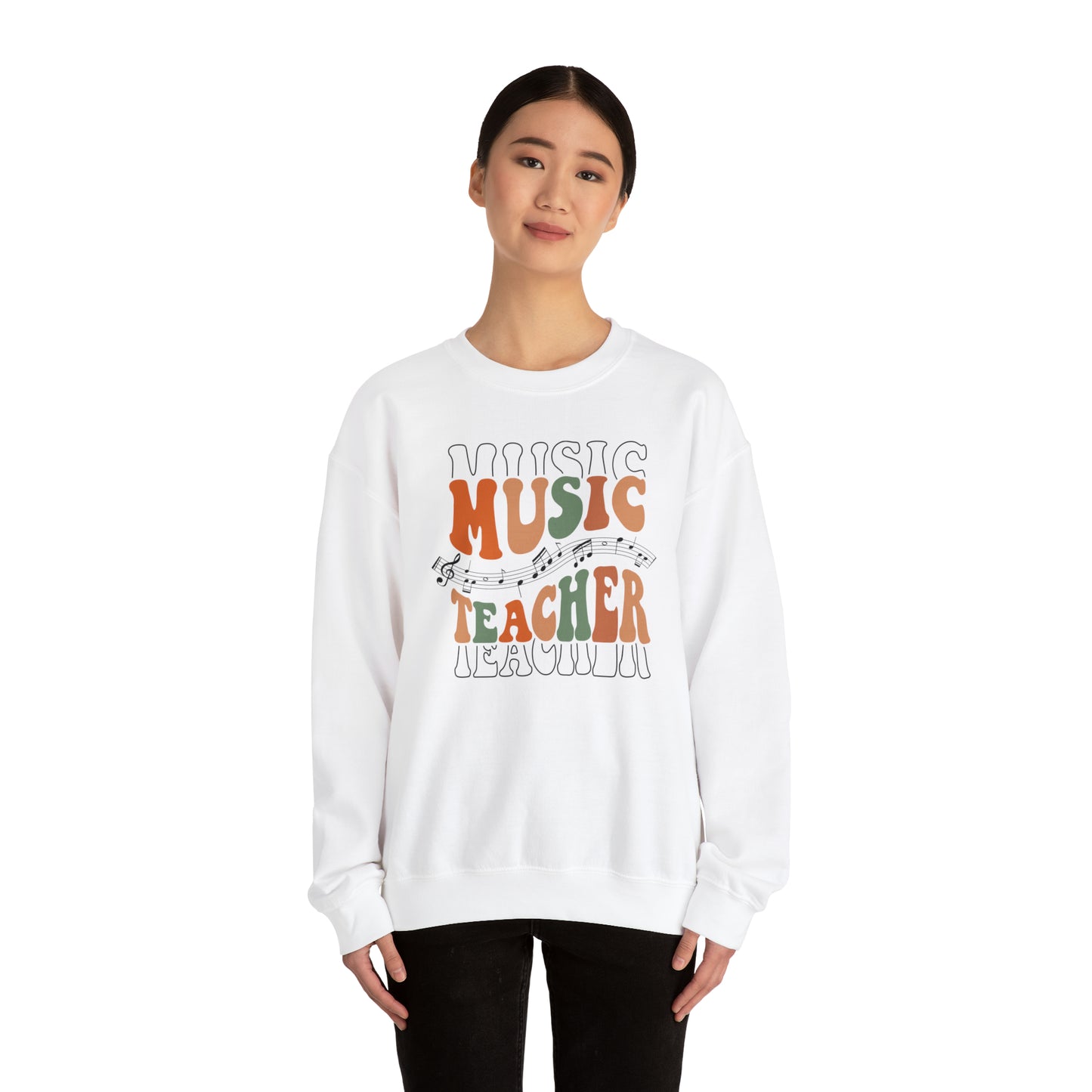 Music Teacher Multi-Line Heavyweight Crewneck Sweatshirt