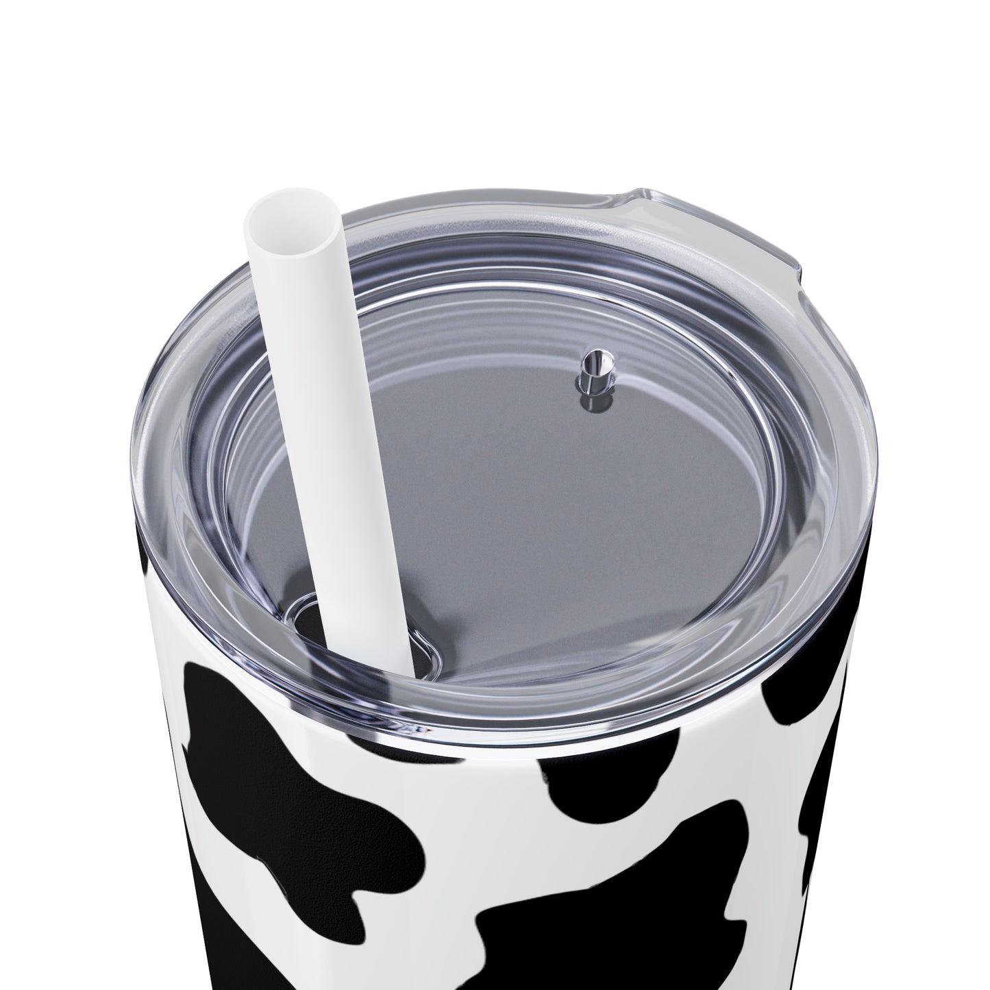 Country Cow Print Skinny Tumbler with Straw, 20oz