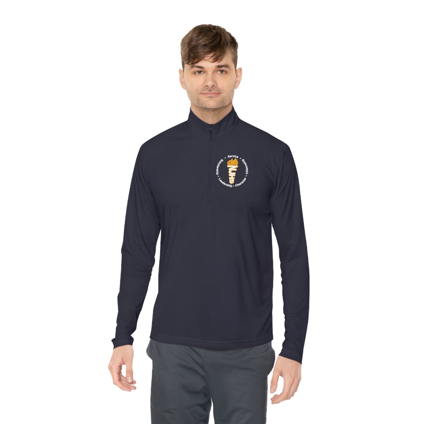 Freeburg Middle School NJHS Character Circular Torch Unisex Quarter-Zip Pullover