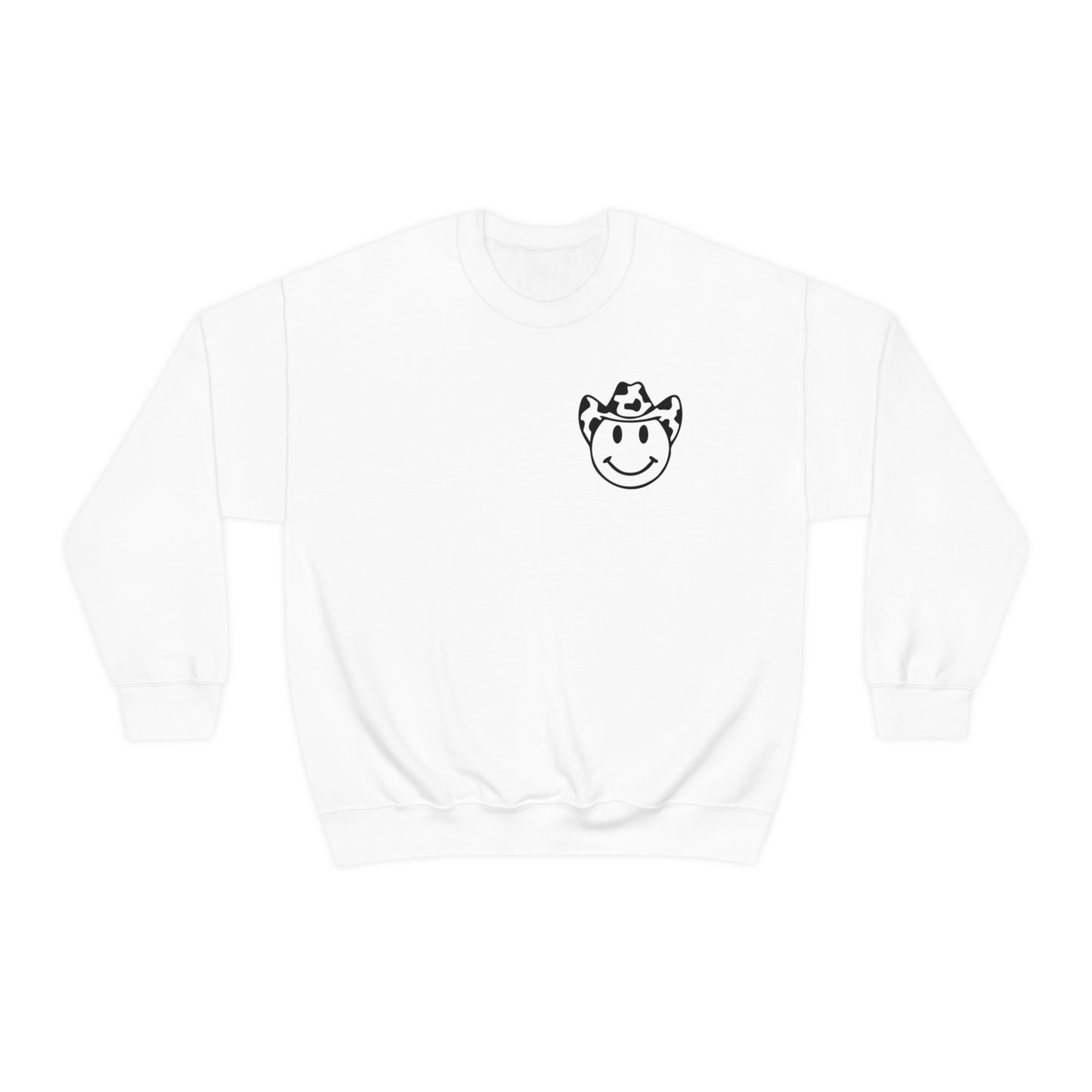 "Smiley Face HOWDY" (Front and Back Design) - Unisex Heavy Blend™ Crewneck Sweatshirt