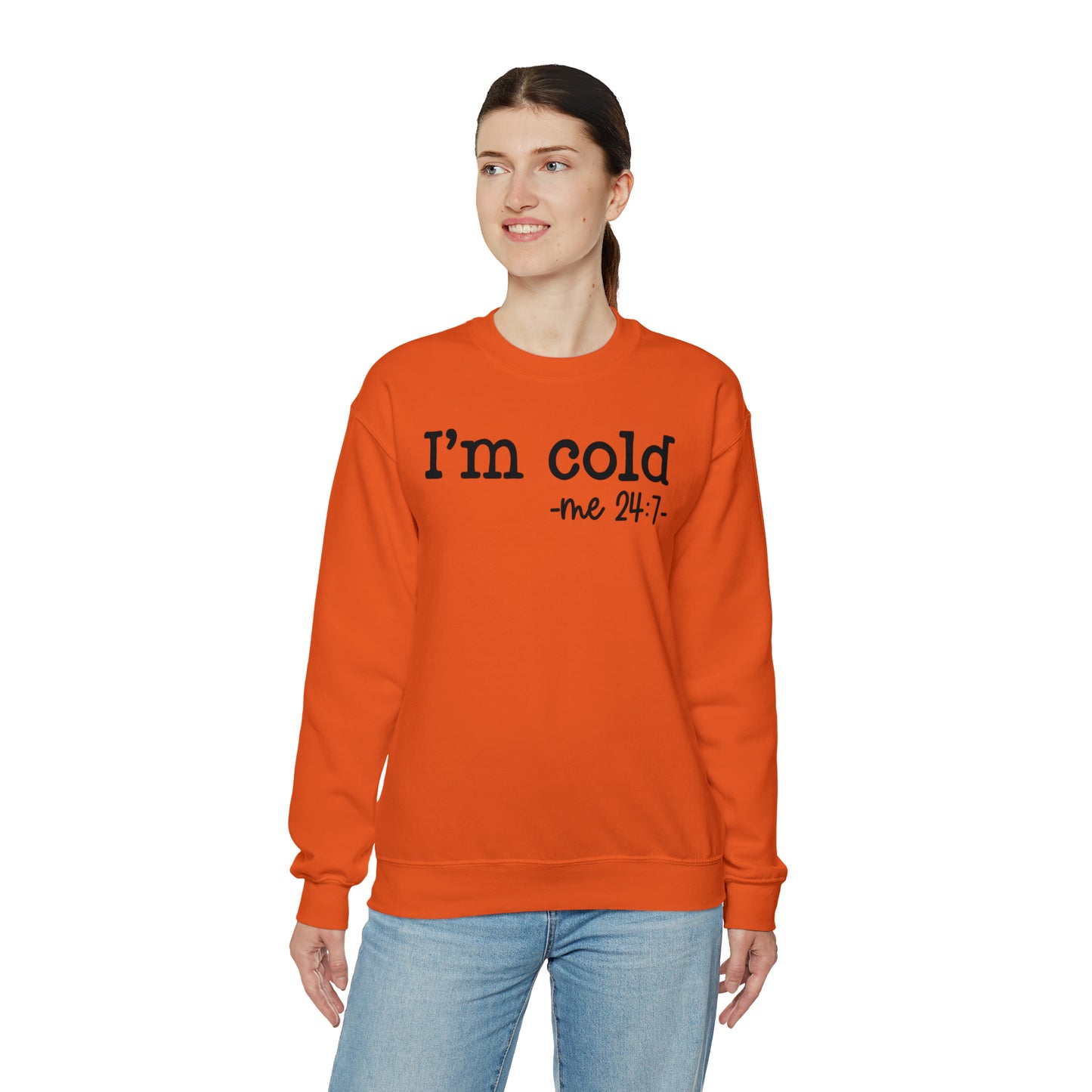 "I'm Cold 24:7" Black Logo Unisex Heavy Blend™ Crewneck Sweatshirt