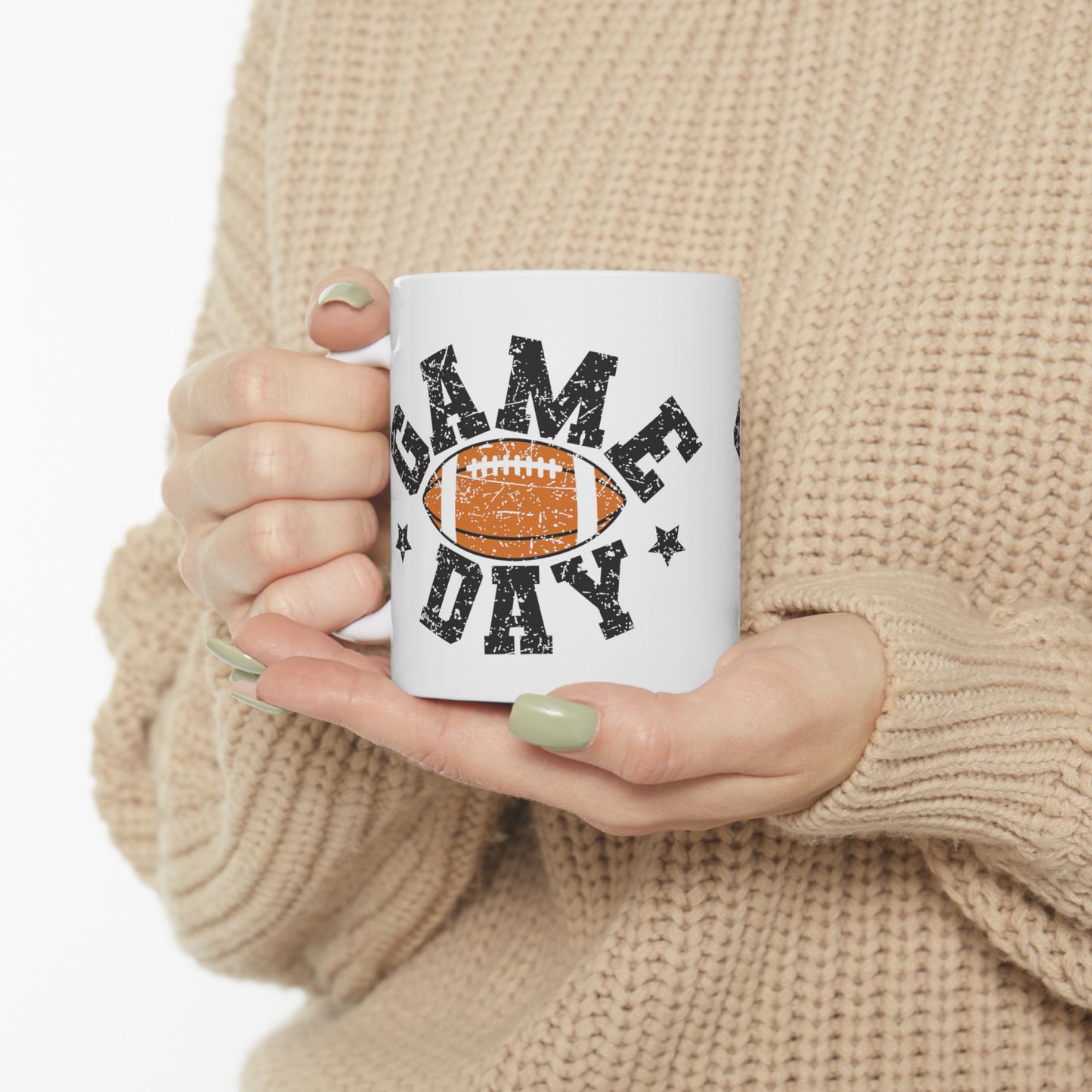 Game Day Football Ceramic Mug 11oz - White