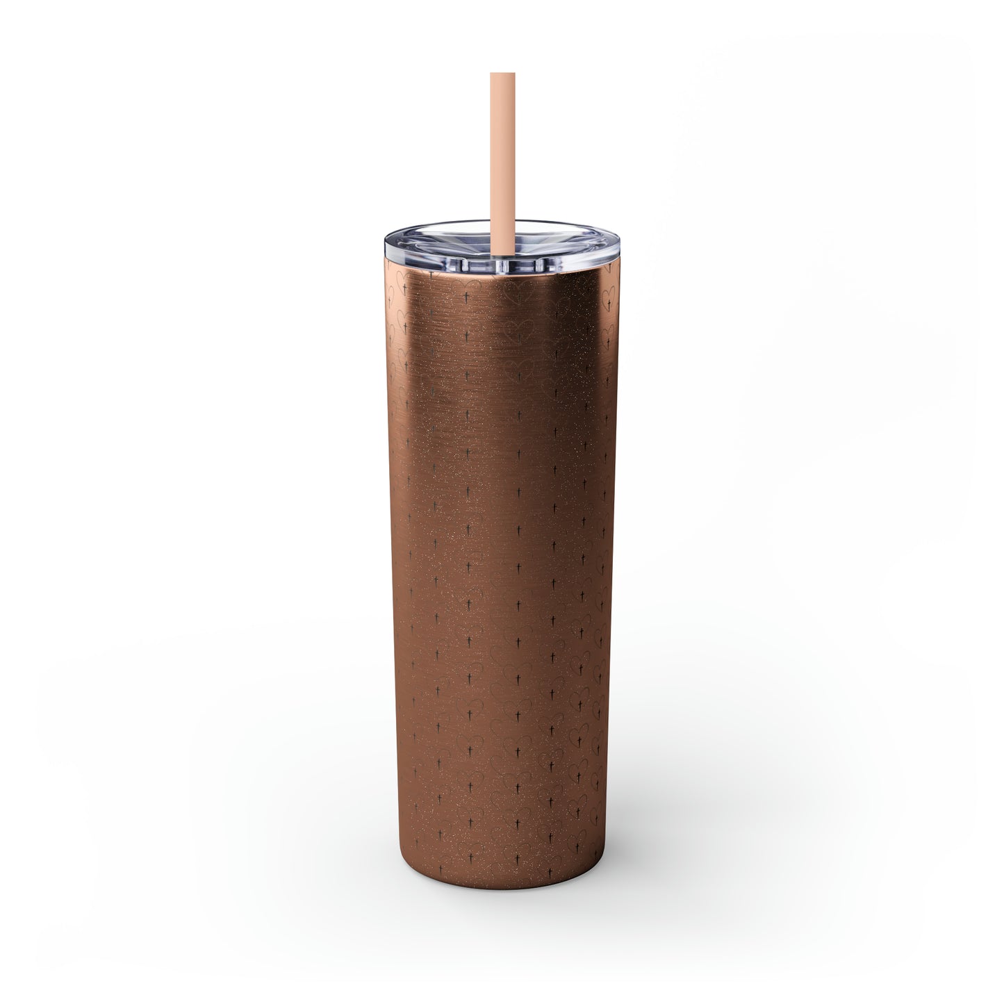Look Back and Thank God Look Forward and Trust God Christian Skinny Tumbler with Straw, 20oz